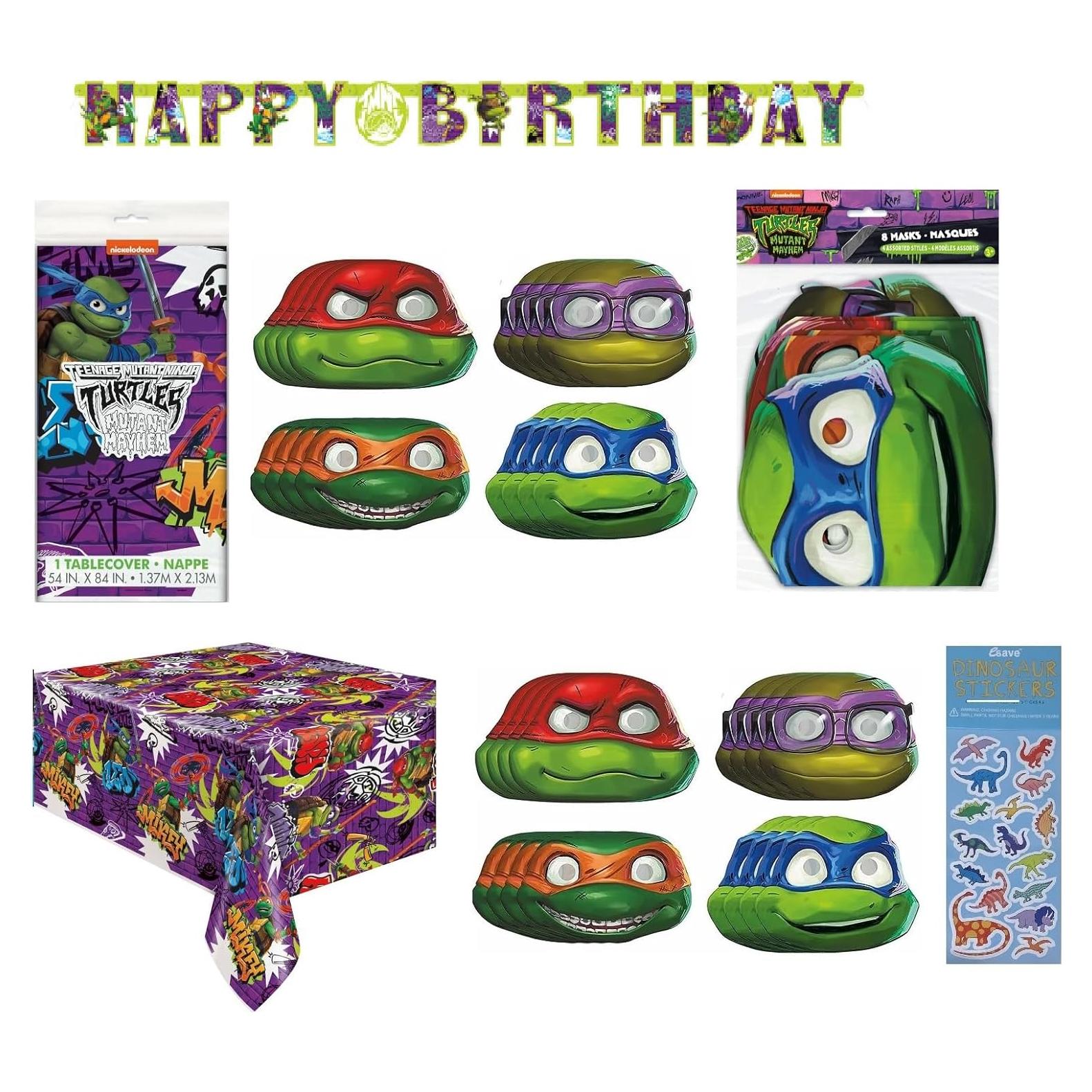 Suministros de Fiesta Cumpleaños Tortugas Ninja TMNT 10 Piezas