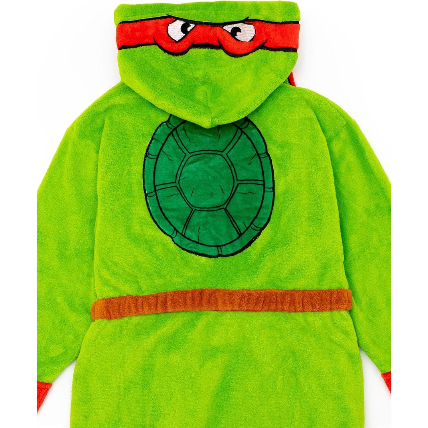 Bata de baño con capucha TMNT para niños 9-10 años verde