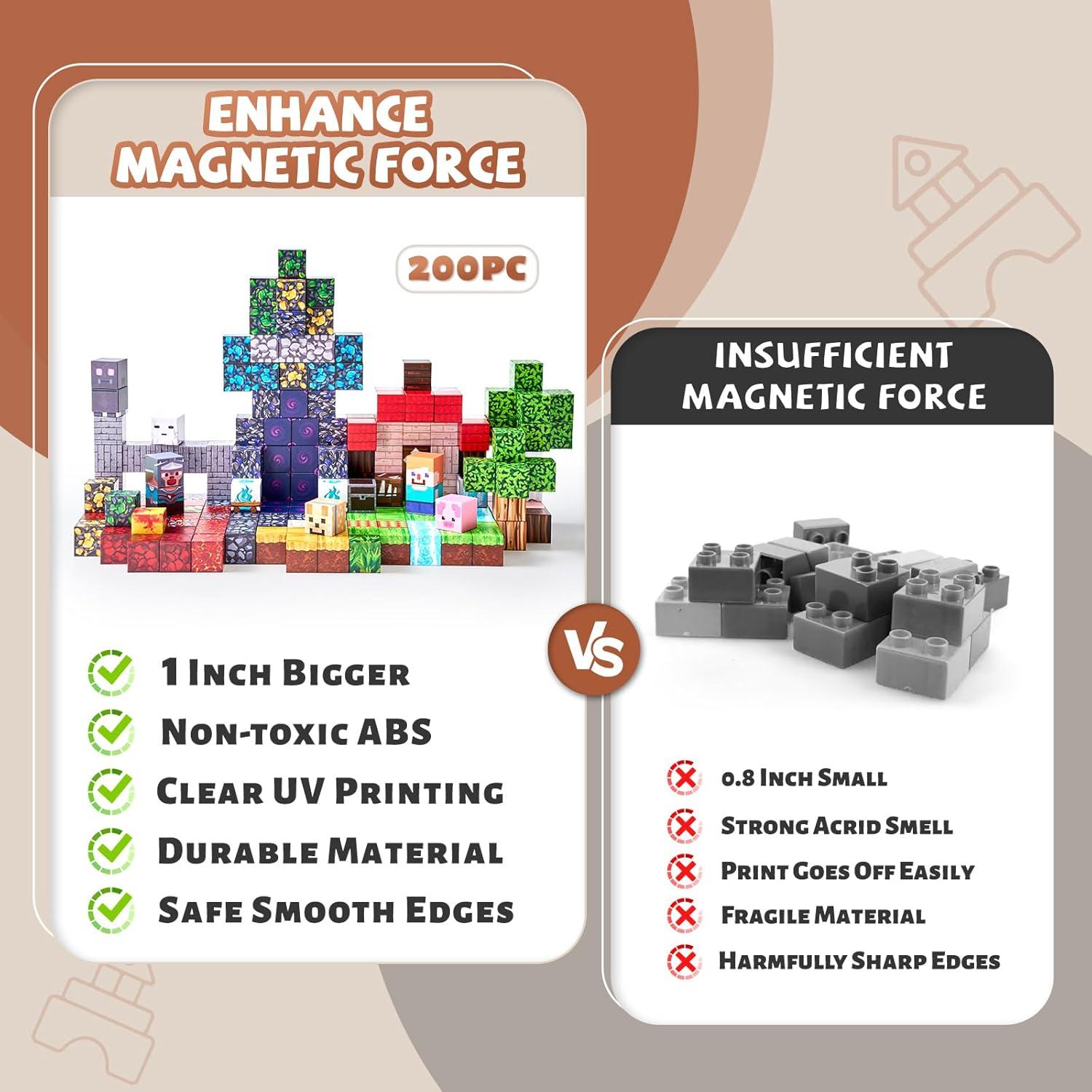 200 Bloques Magnéticos JOYOUSLIFE 1 Pulgada para Niños 3+