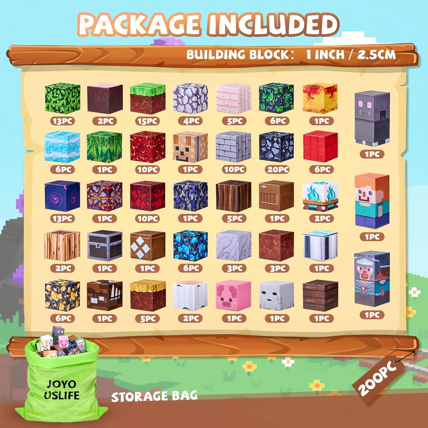 200 Bloques Magnéticos JOYOUSLIFE 1 Pulgada para Niños 3+