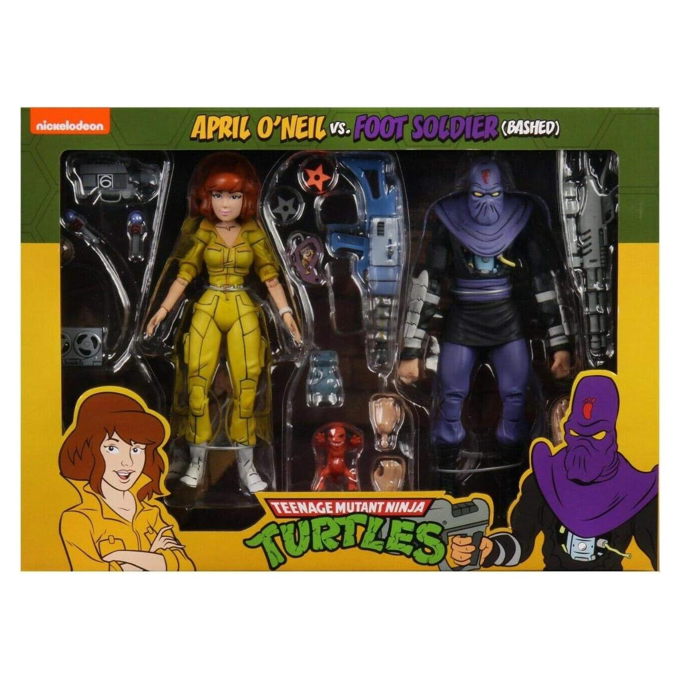 Conjunto de Figuras de Acción NECA Tortugas Ninja Abril O'Neil y Soldado Pie 17.78 cm
