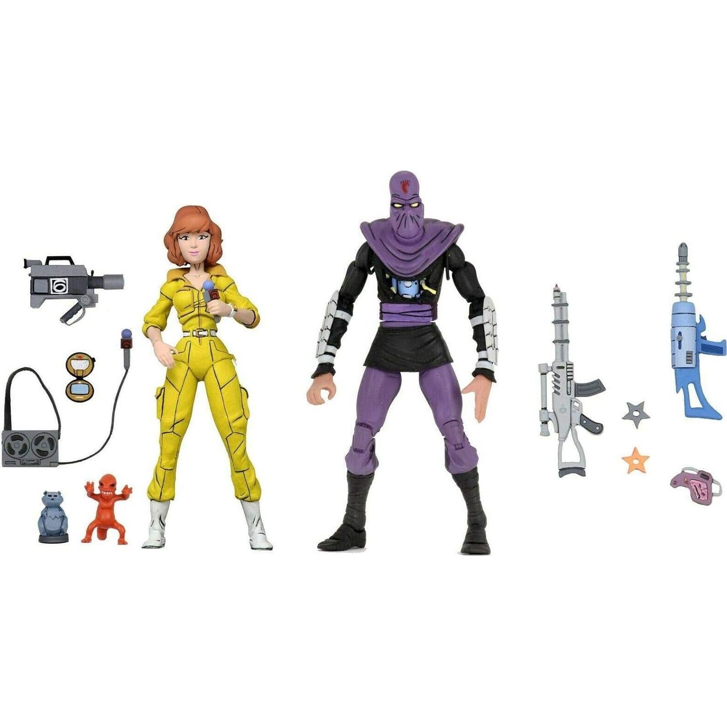 Conjunto de Figuras de Acción NECA Tortugas Ninja Abril O'Neil y Soldado Pie 17.78 cm