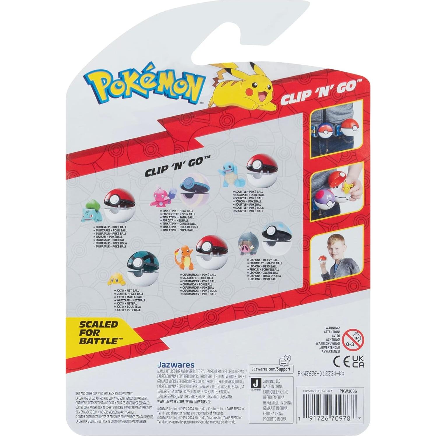 Pokémon Clip 'N' Go Squirtle y Poké Ball - Figura 5.1 cm