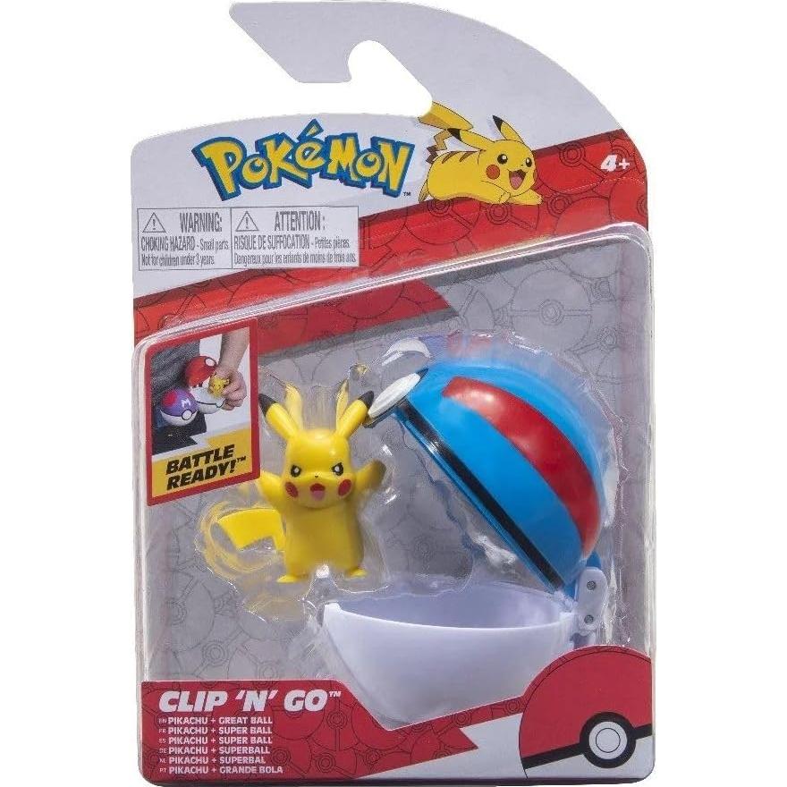 Pokémon Clip 'n' Go - Pokébola con Pikachu 5 cm - Jazwares