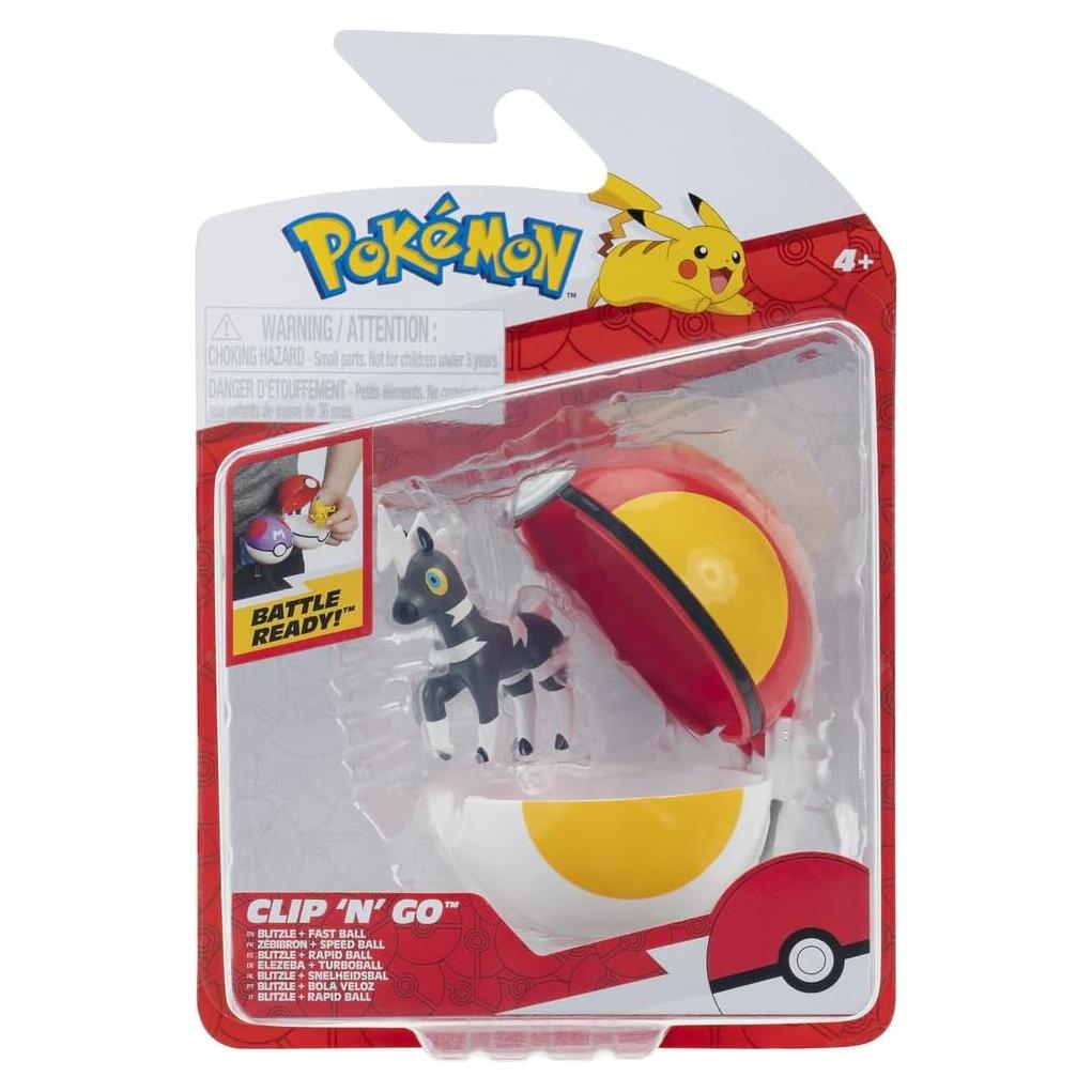 Pokémon Clip 'N' Go Speed Ball con figura Zebibron 5 cm