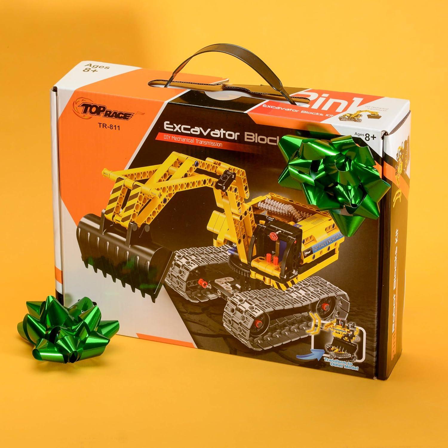 Juguete de Construcción Top Race TR-811 2 en 1 Excavadora y Robot