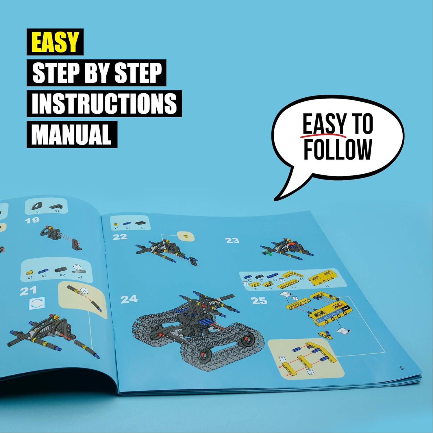 Juguete de Construcción Top Race TR-811 2 en 1 Excavadora y Robot