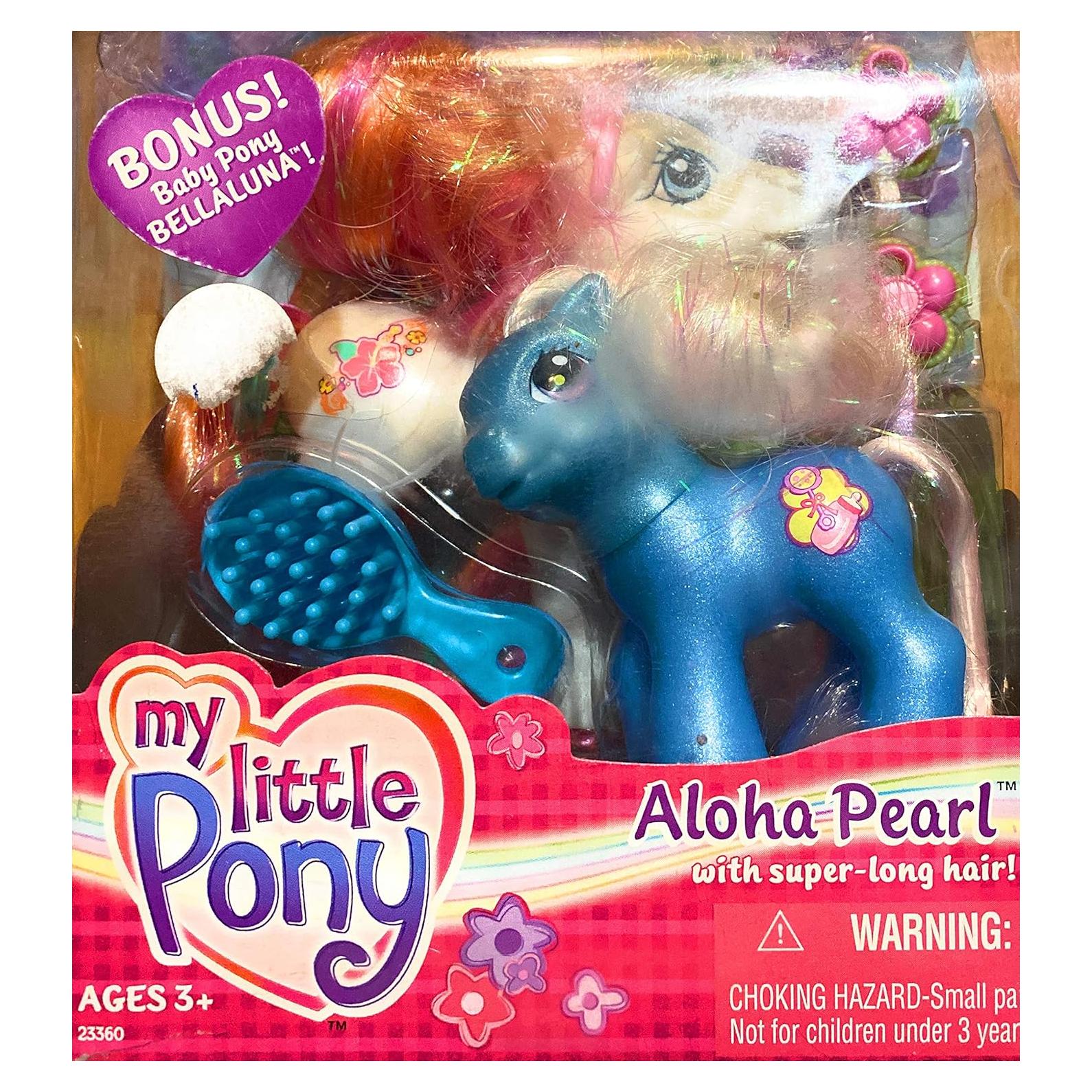 Pony Aloha Pearl Hasbro con Bebé Bellaluna - Cabello Largo