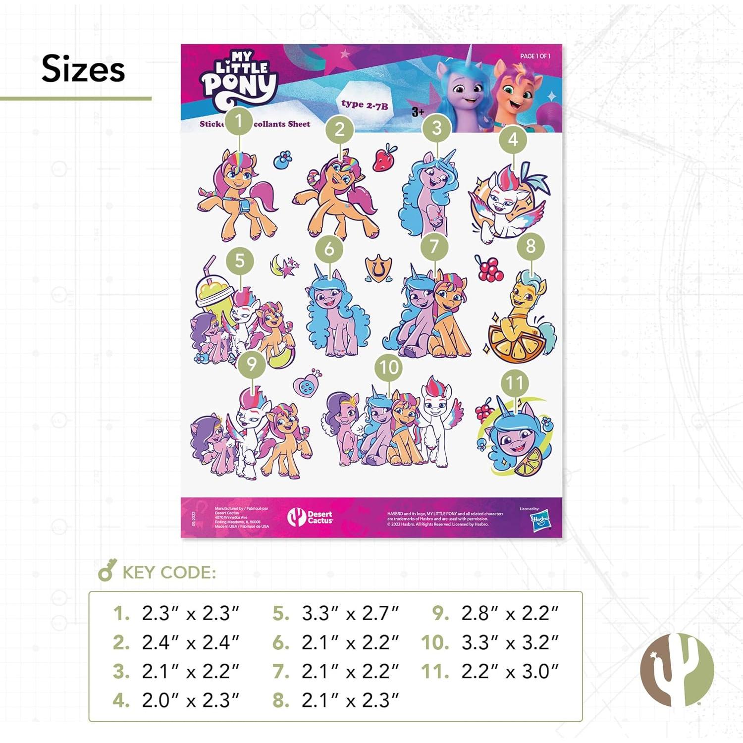 Calcomanías Mi Pequeño Pony Desierto Cactus - 17 Vinilos Adhesivos