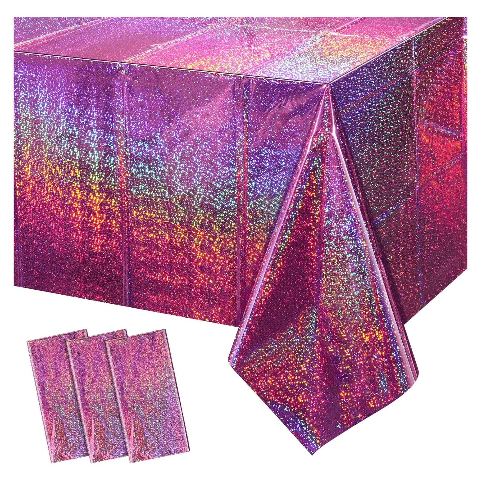 Manteles Desechables Rosa Iridiscente FunnyPars - 3 Paquetes