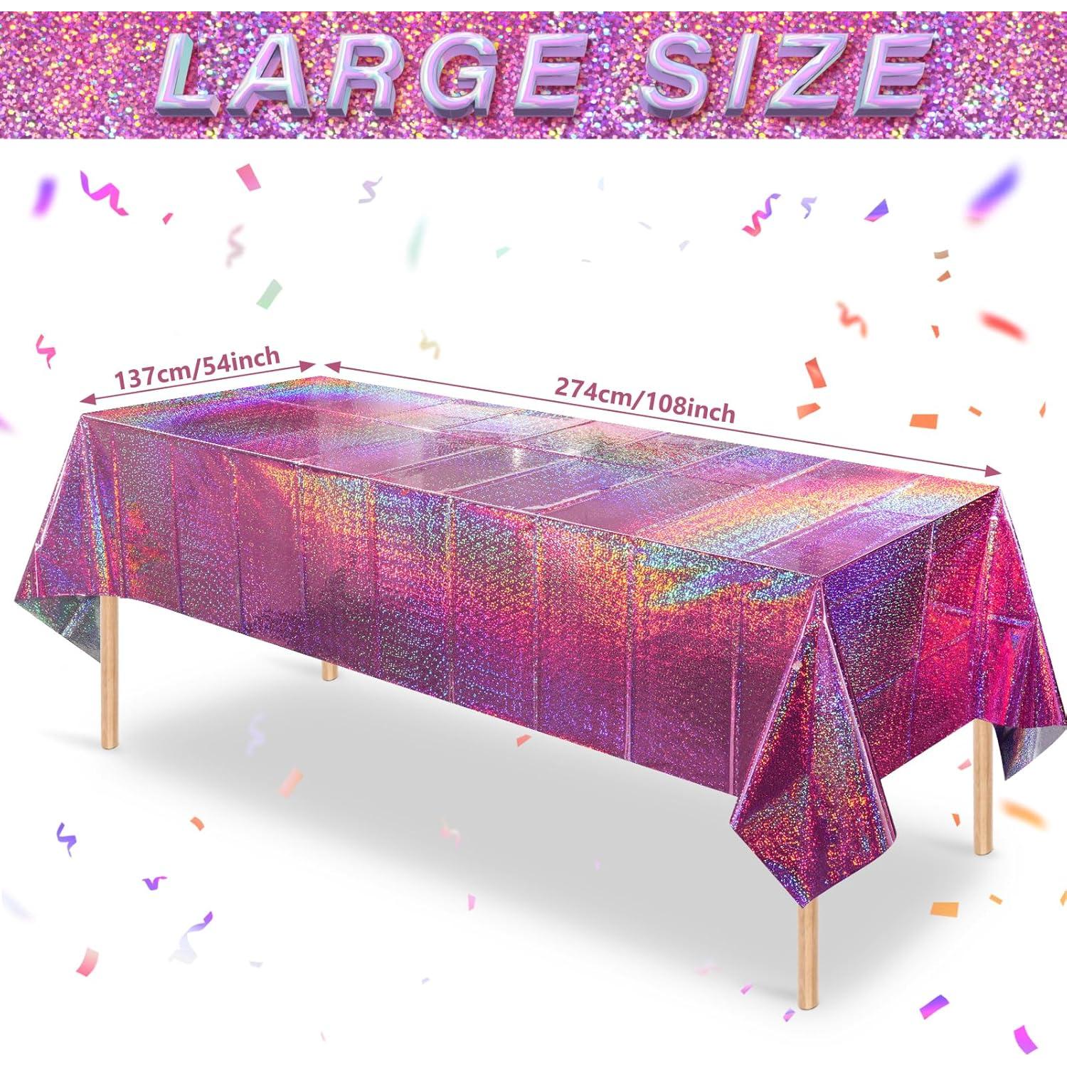 Manteles Desechables Rosa Iridiscente FunnyPars - 3 Paquetes