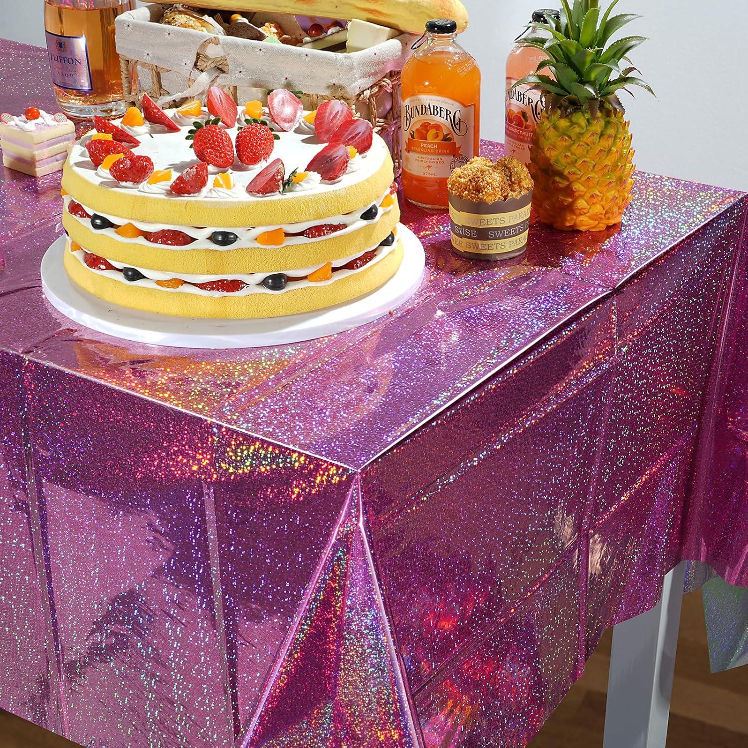 Manteles Desechables Rosa Iridiscente FunnyPars - 3 Paquetes