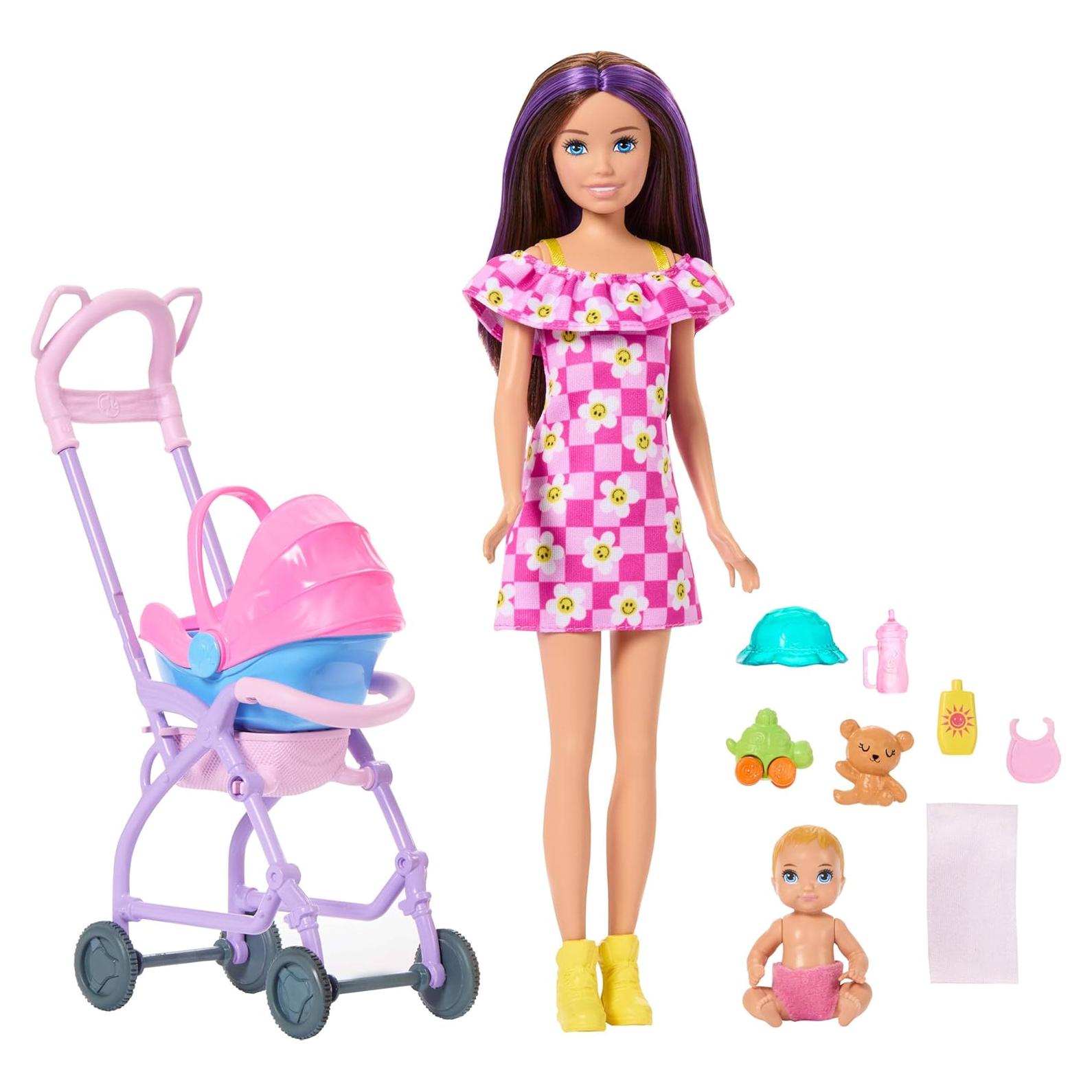 Set de Juego Barbie Skipper Canguros Inc. con Muñeca y Cochecito