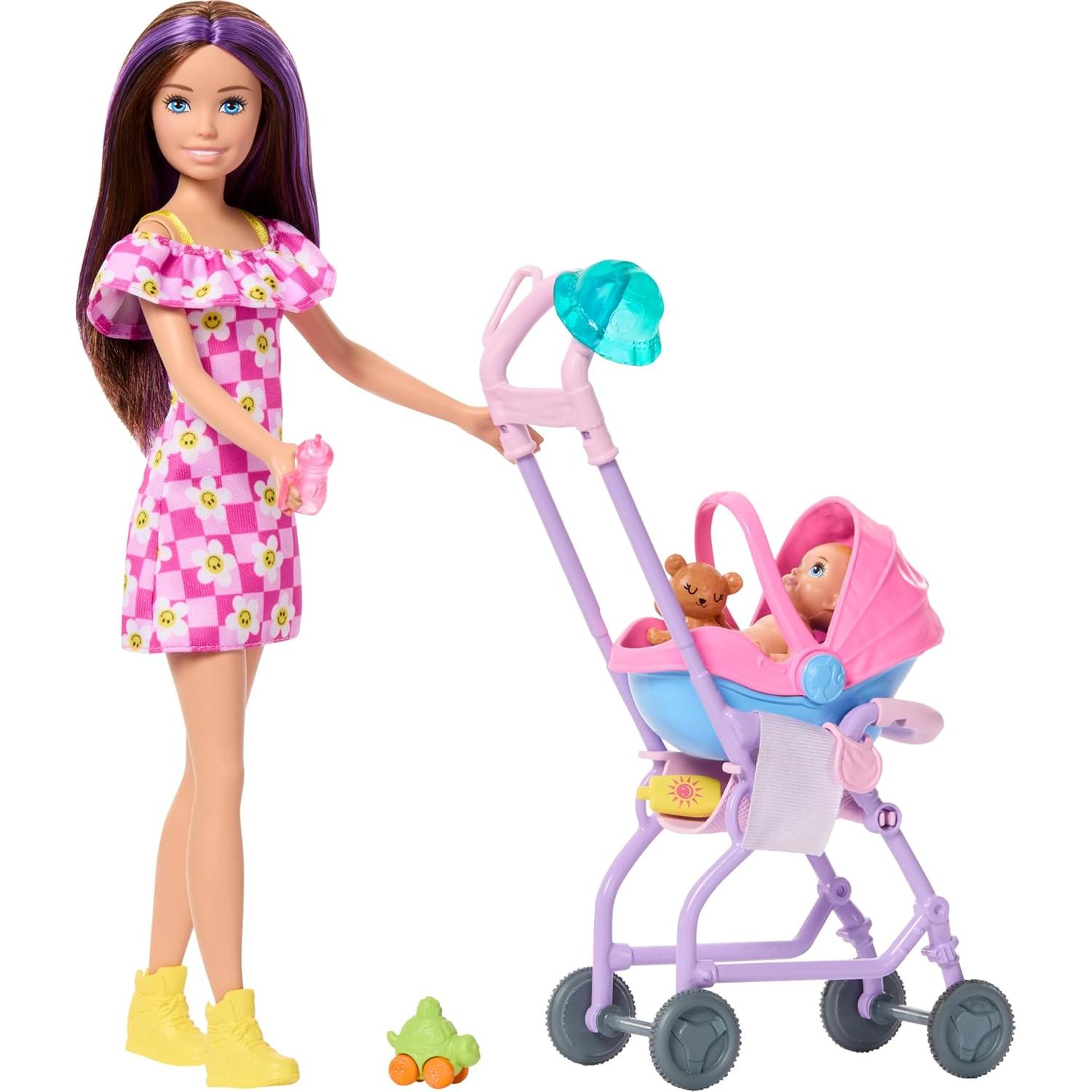 Set de Juego Barbie Skipper Canguros Inc. con Muñeca y Cochecito