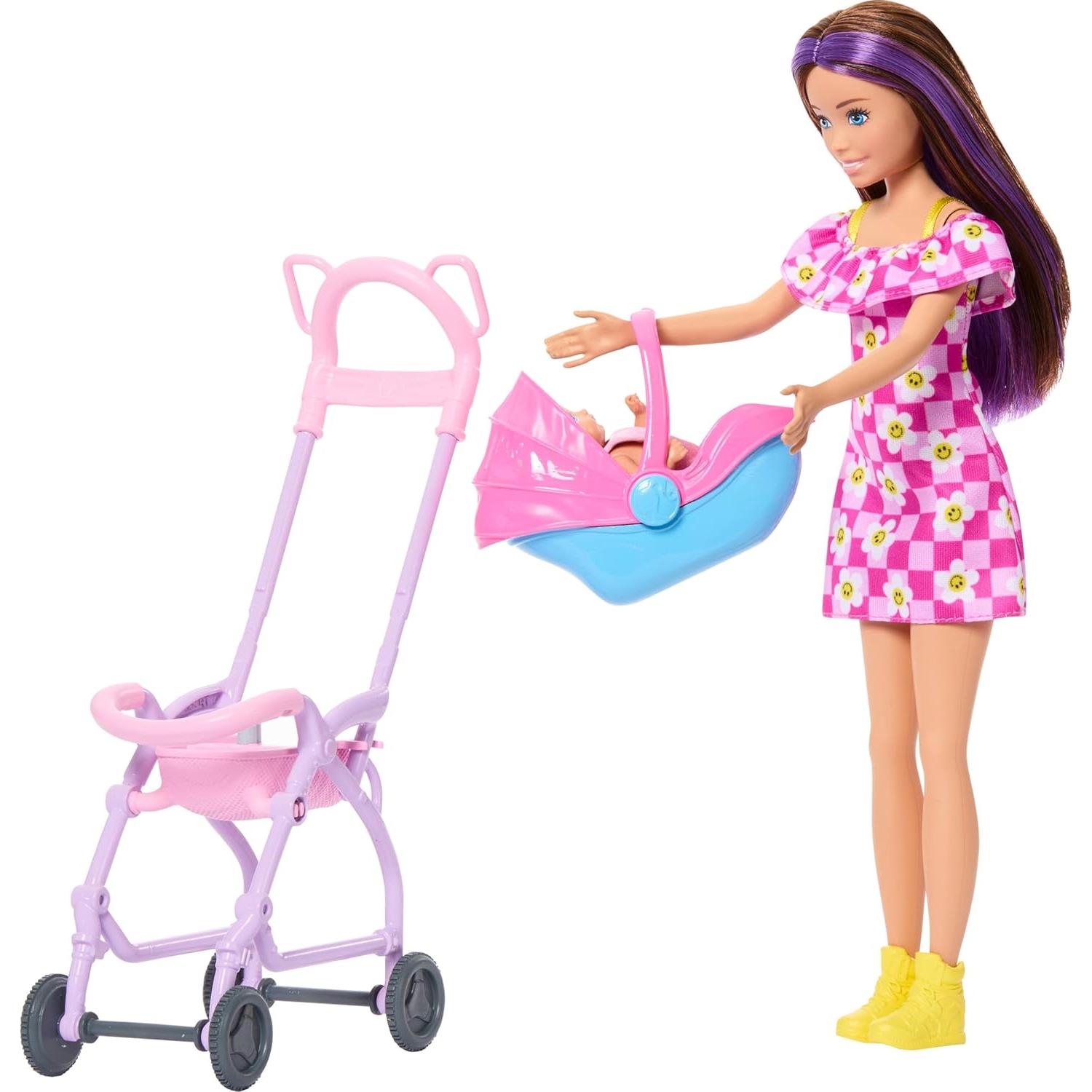 Set de Juego Barbie Skipper Canguros Inc. con Muñeca y Cochecito