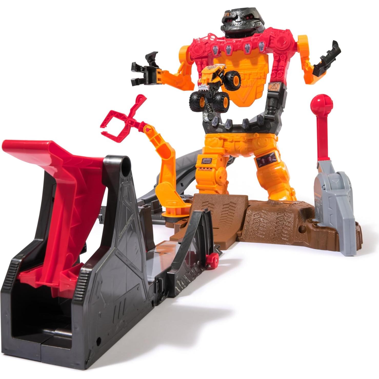 Monster Jam SmashBot Playset con Lanzador y Camión 1:64