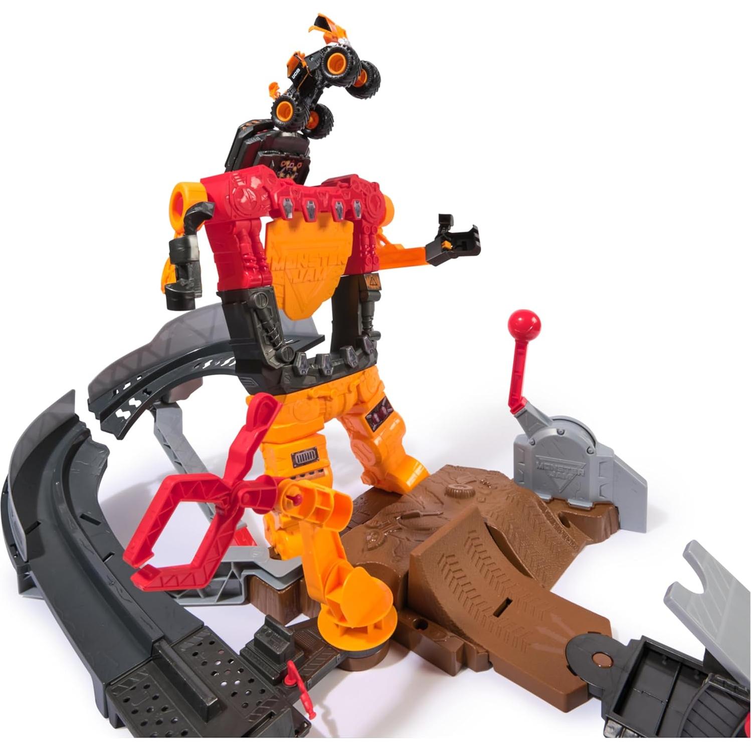 Monster Jam SmashBot Playset con Lanzador y Camión 1:64