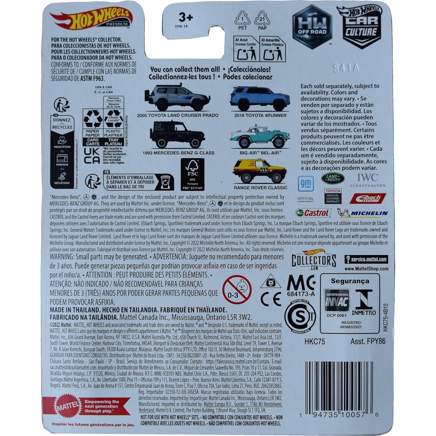 Hot Wheels 2005 Toyota Land Cruiser Prado Negro 7.6x5.1cm