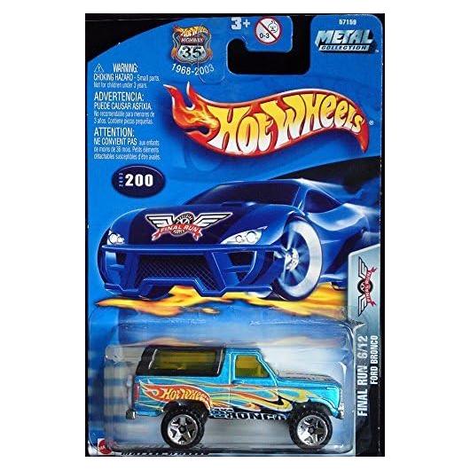 Hot Wheels Ford Bronco 2003 Final Run Azul con Llamas