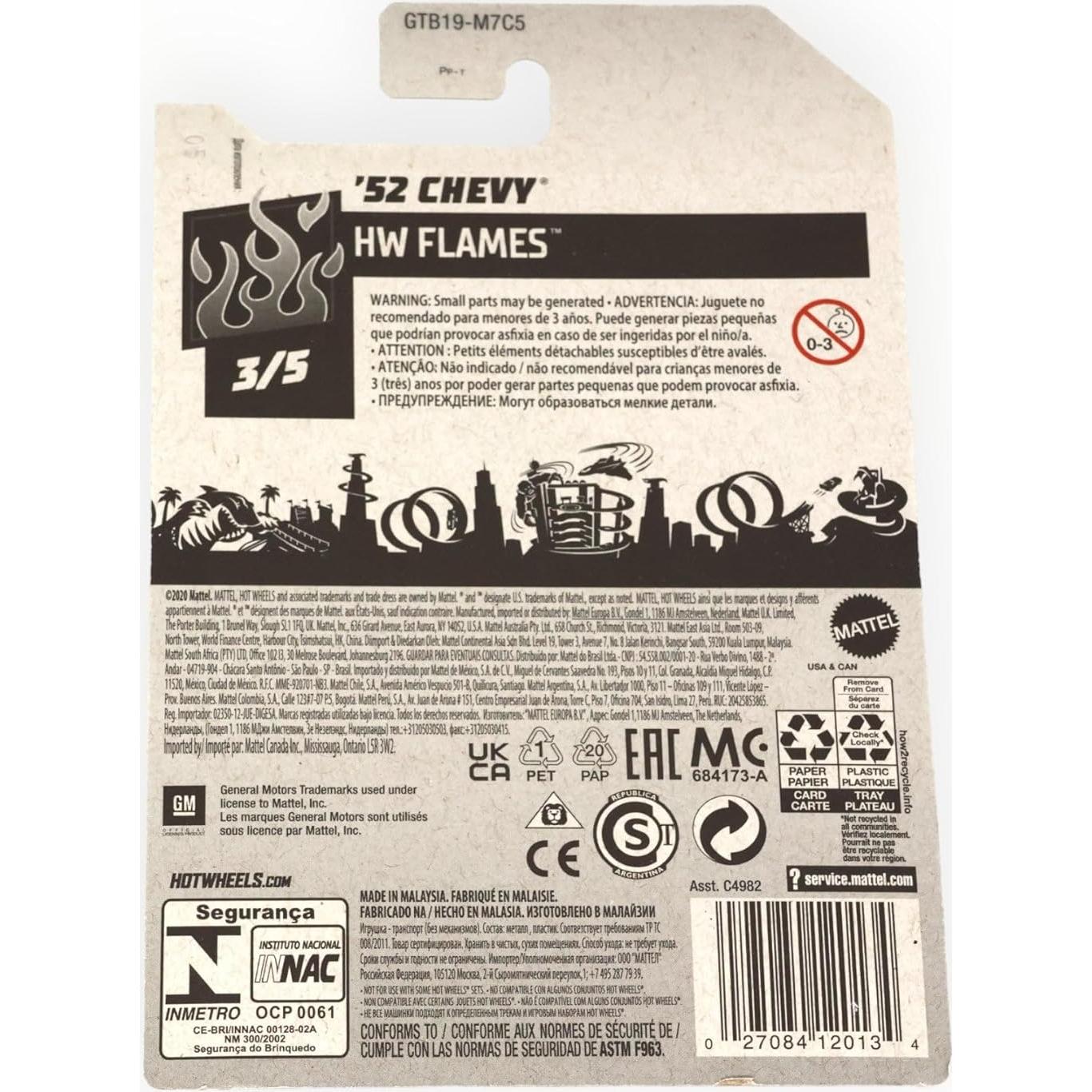 Auto de colección Hot Wheels '52 Chevy gris 1:64