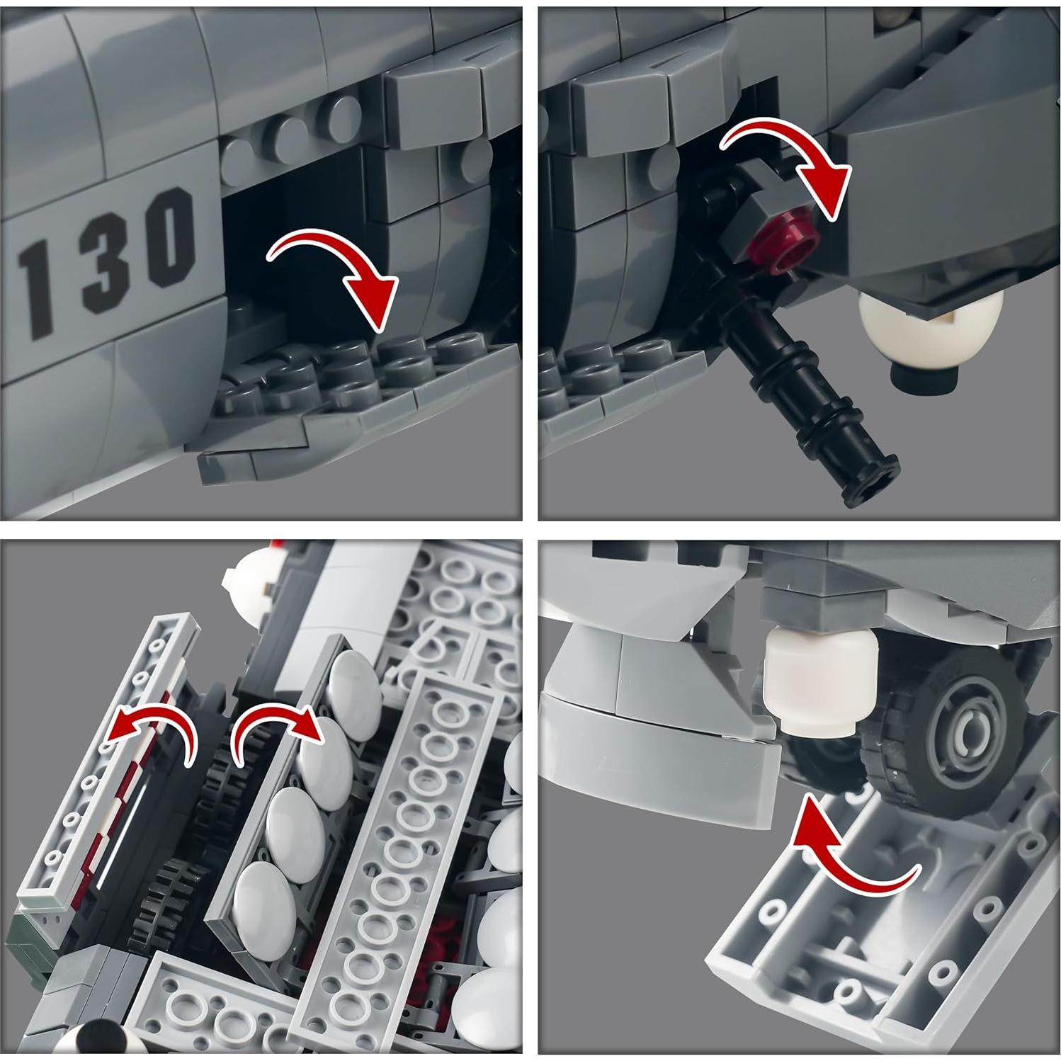Set de Bloques de Construcción AC-130 Hercules General Jim - 1713 Piezas