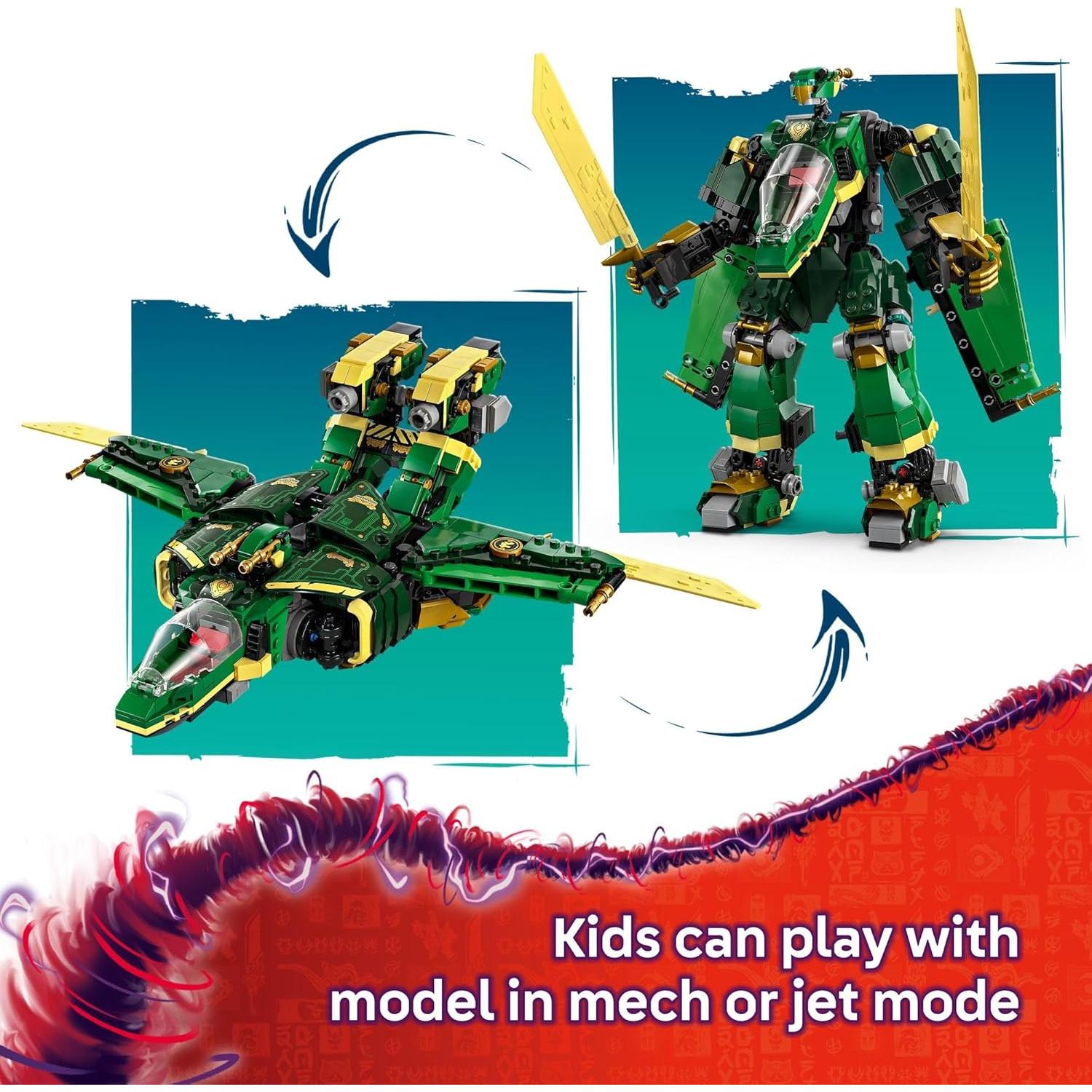 LEGO NINJAGO Jet Mech de Lloyd 71845 - Set de Construcción 1112 Piezas