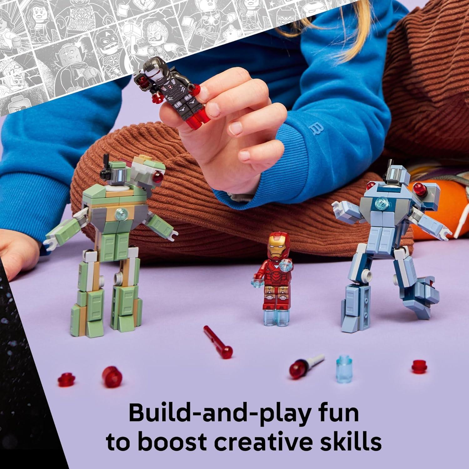 LEGO Marvel Iron Man y War Machine vs Drones Hammer 76320