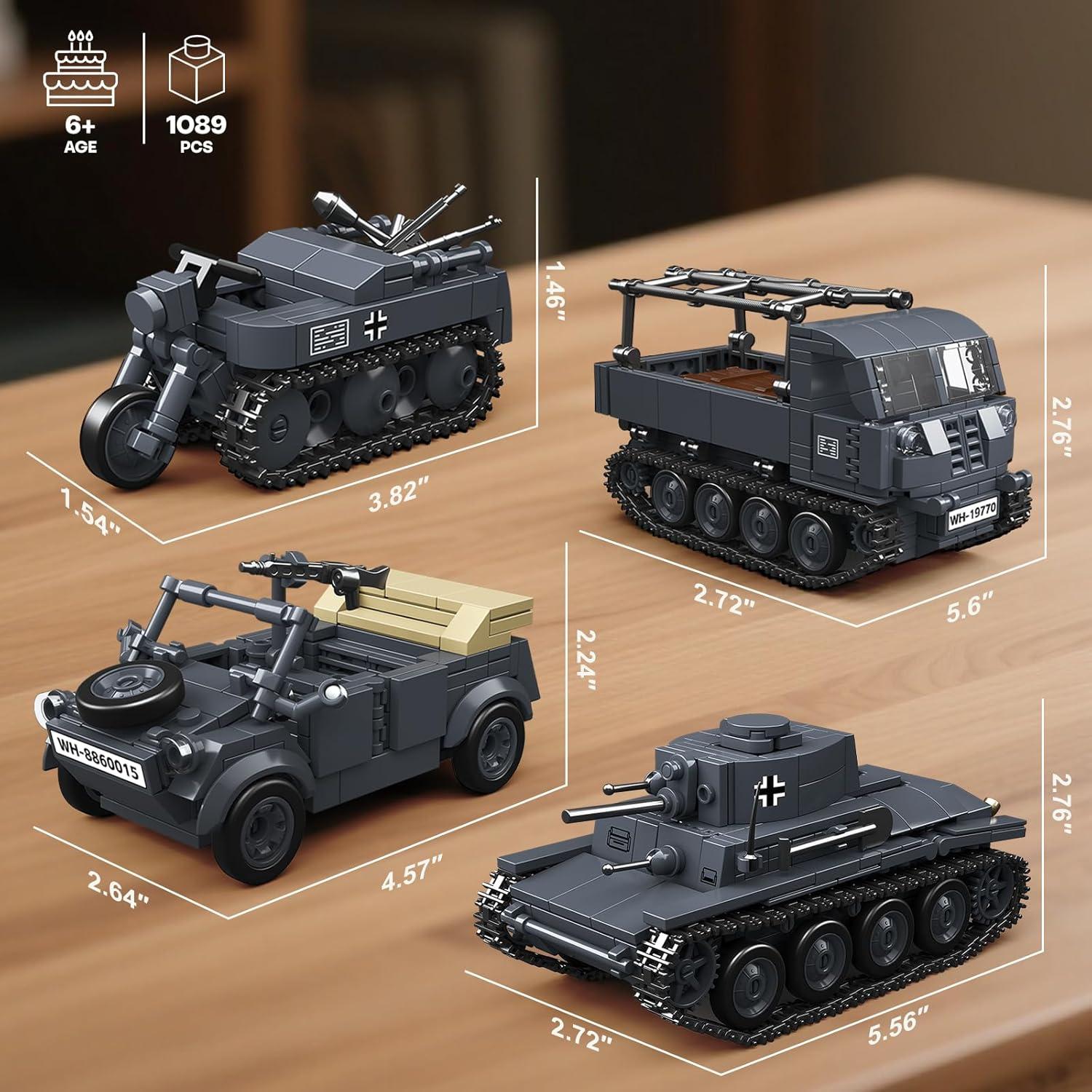 Juego de Bloques de Construcción Tanques Alemanes WEMEWEME 1089 Pcs