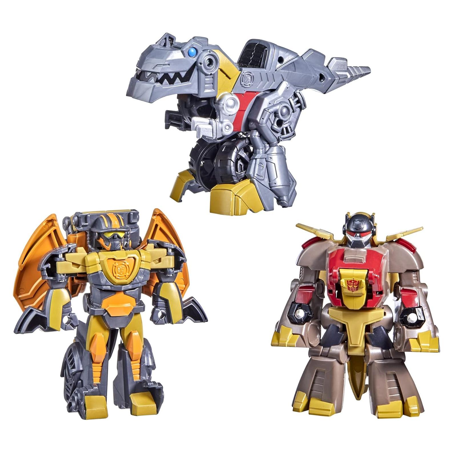 Transformers Aventuras Dinobot Grimlock, Snarl y Predaking