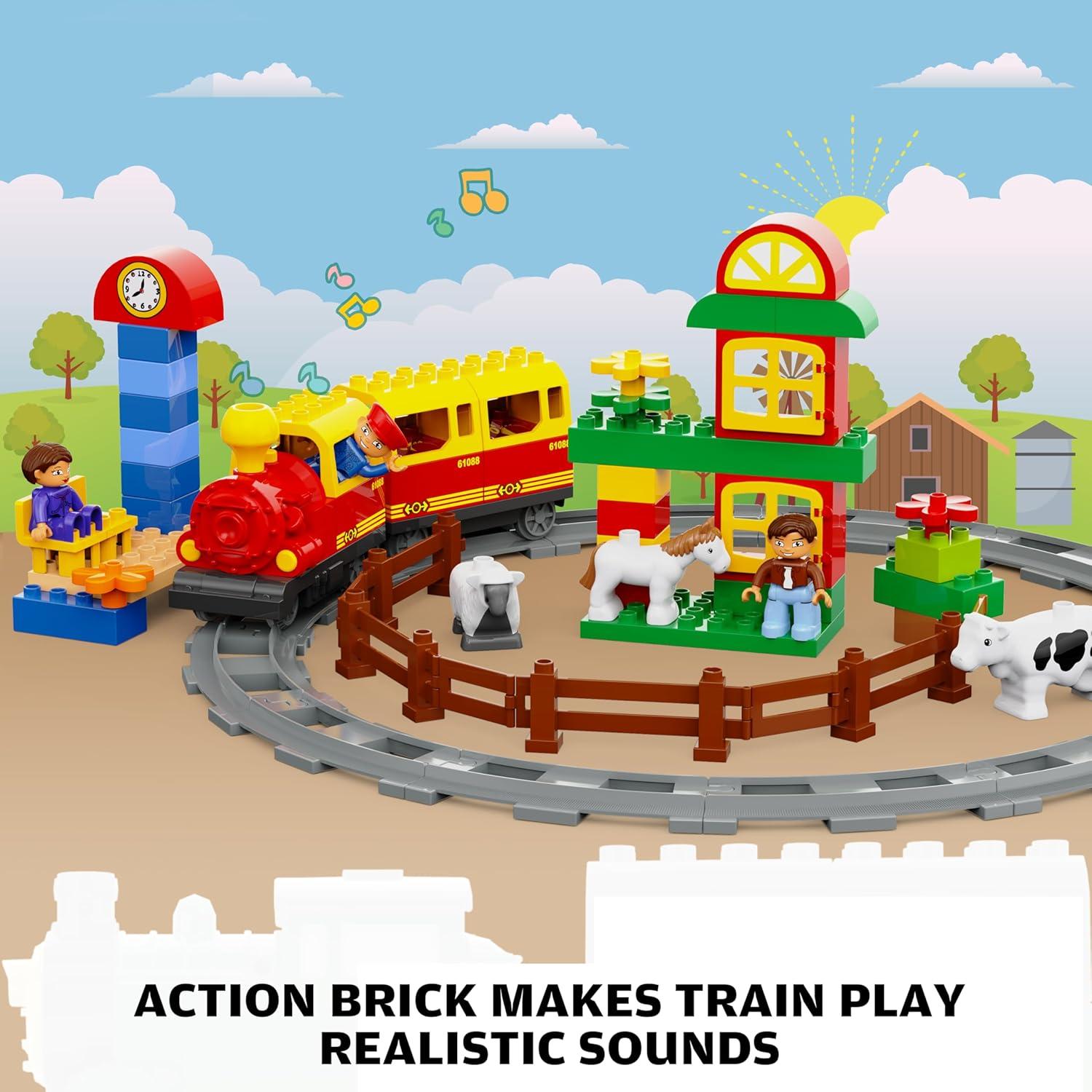 Tren Eléctrico de Granja JIXIn con Animales y Vías 76cm