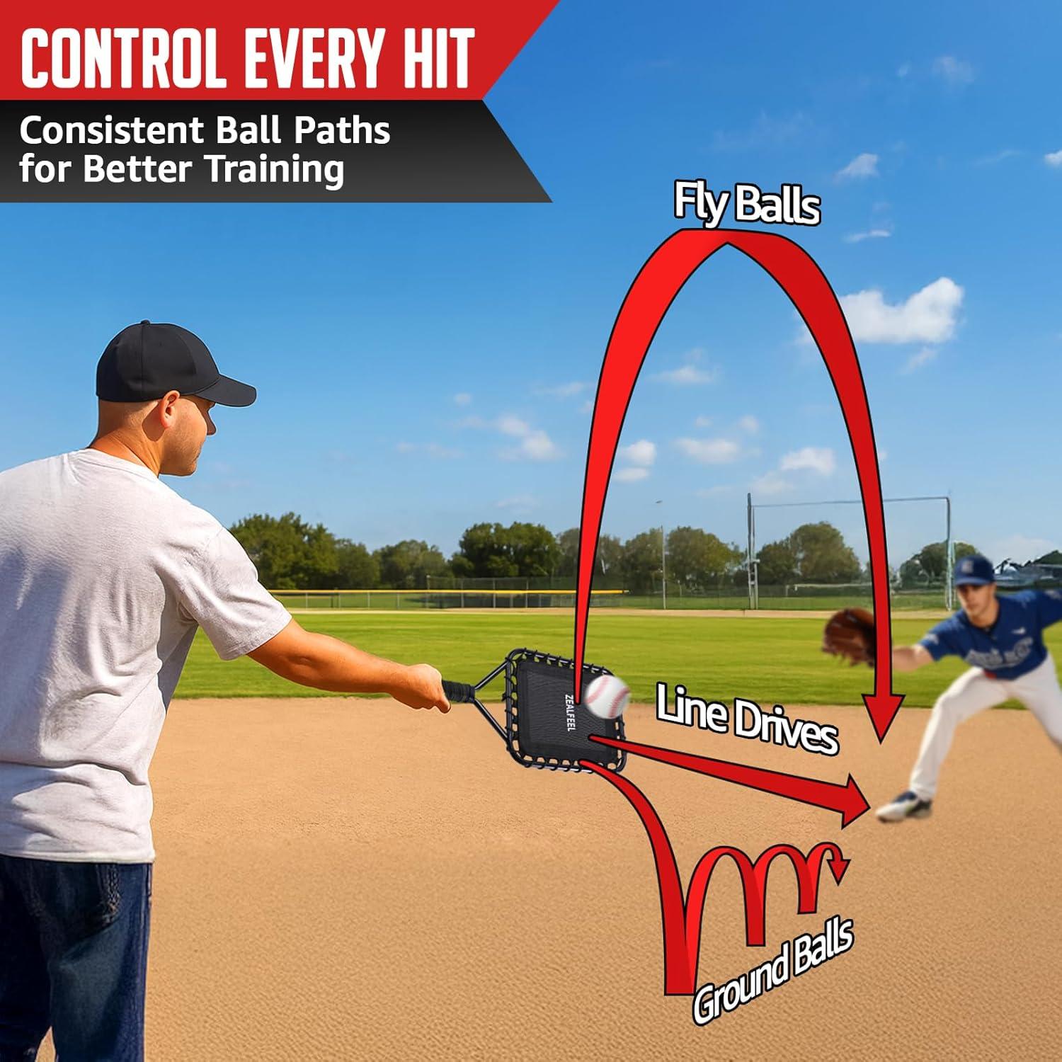 Raqueta de béisbol ZEALFEEL negra 1.2 kg para entrenamiento