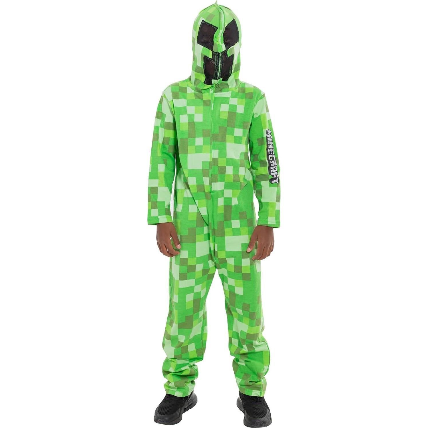Disfraz Overol Creeper Minecraft Niños 7-8 Años Verde