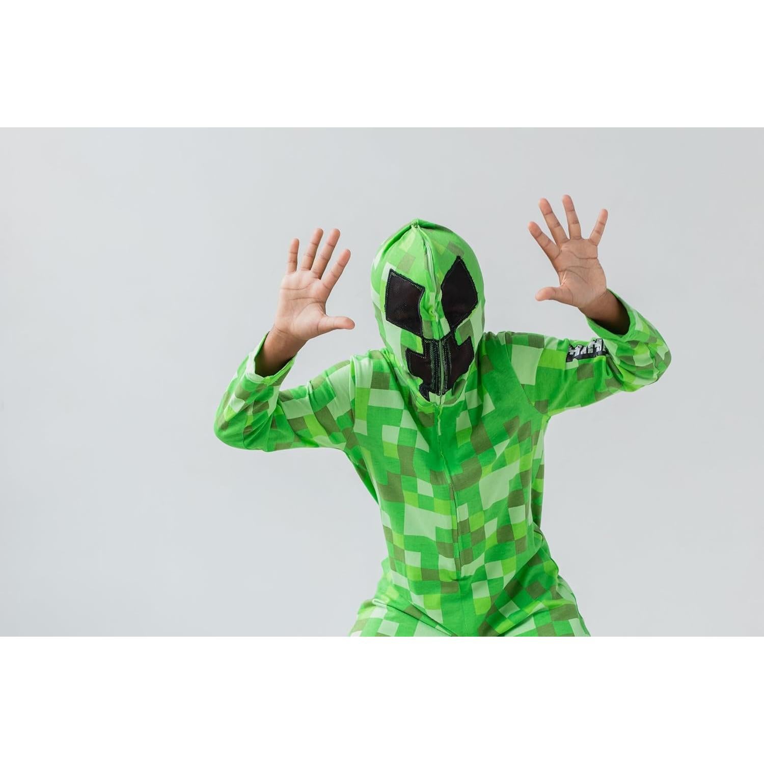 Disfraz Overol Creeper Minecraft Niños 7-8 Años Verde