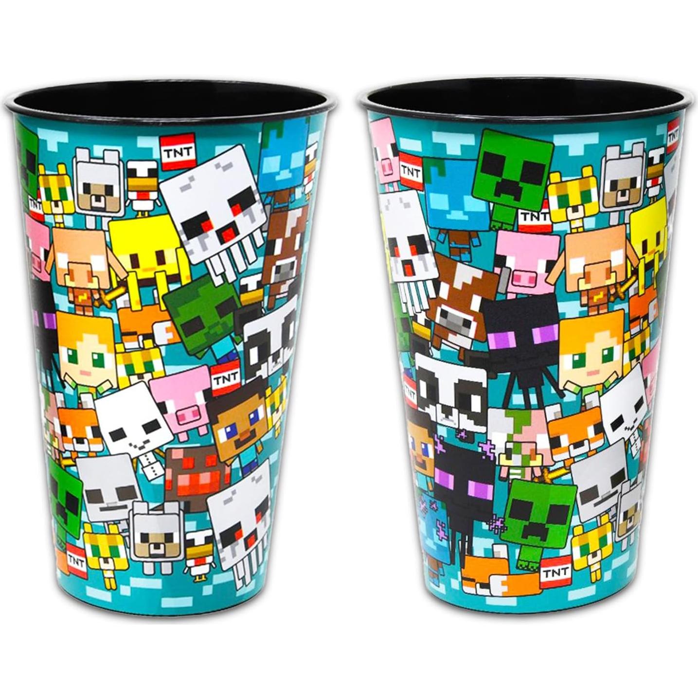 Pack de 6 Tazas Reutilizables Minecraft 24 Oz con Stickers