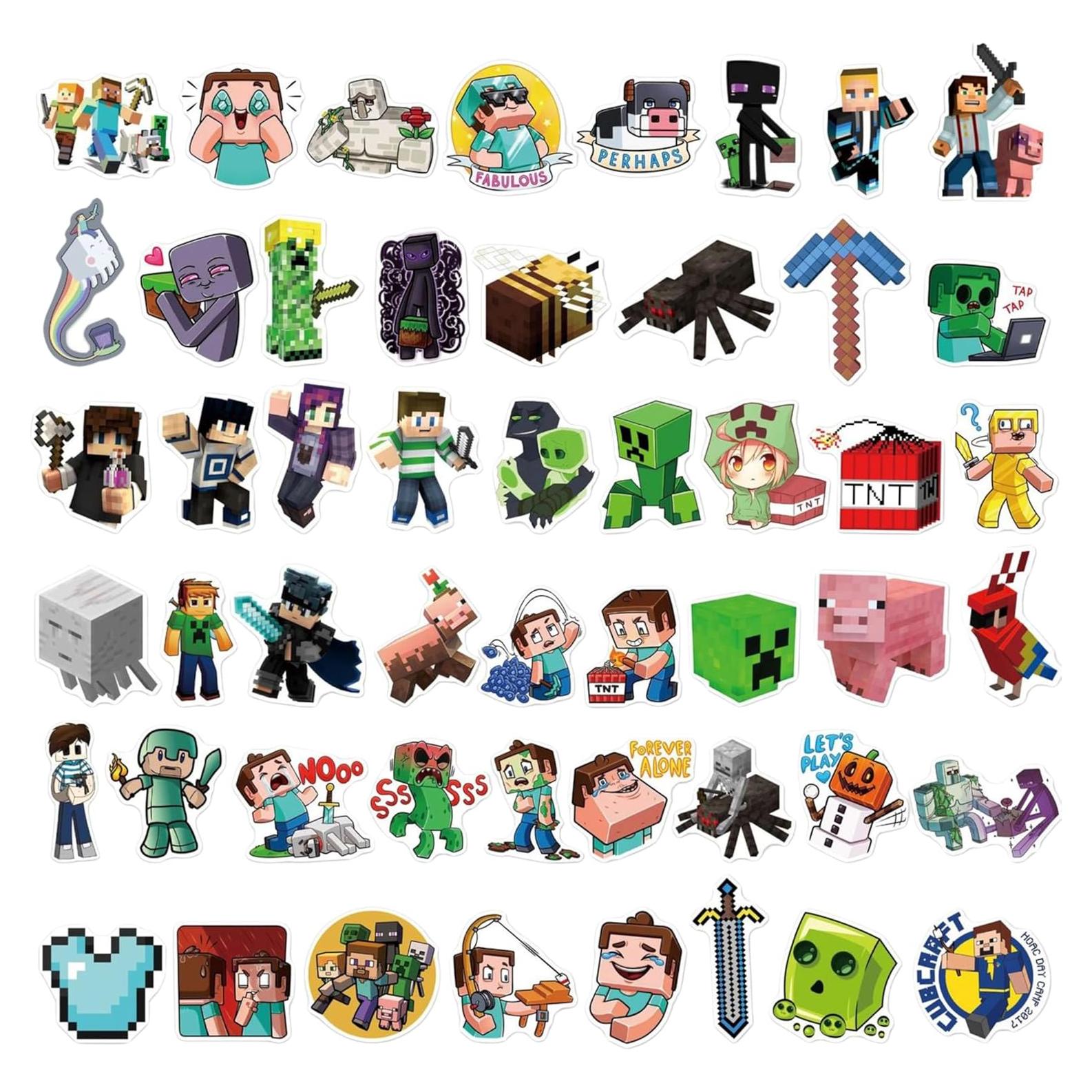 50 Calcomanías Individuales de Minero LSTT - Decoración de Cumpleaños