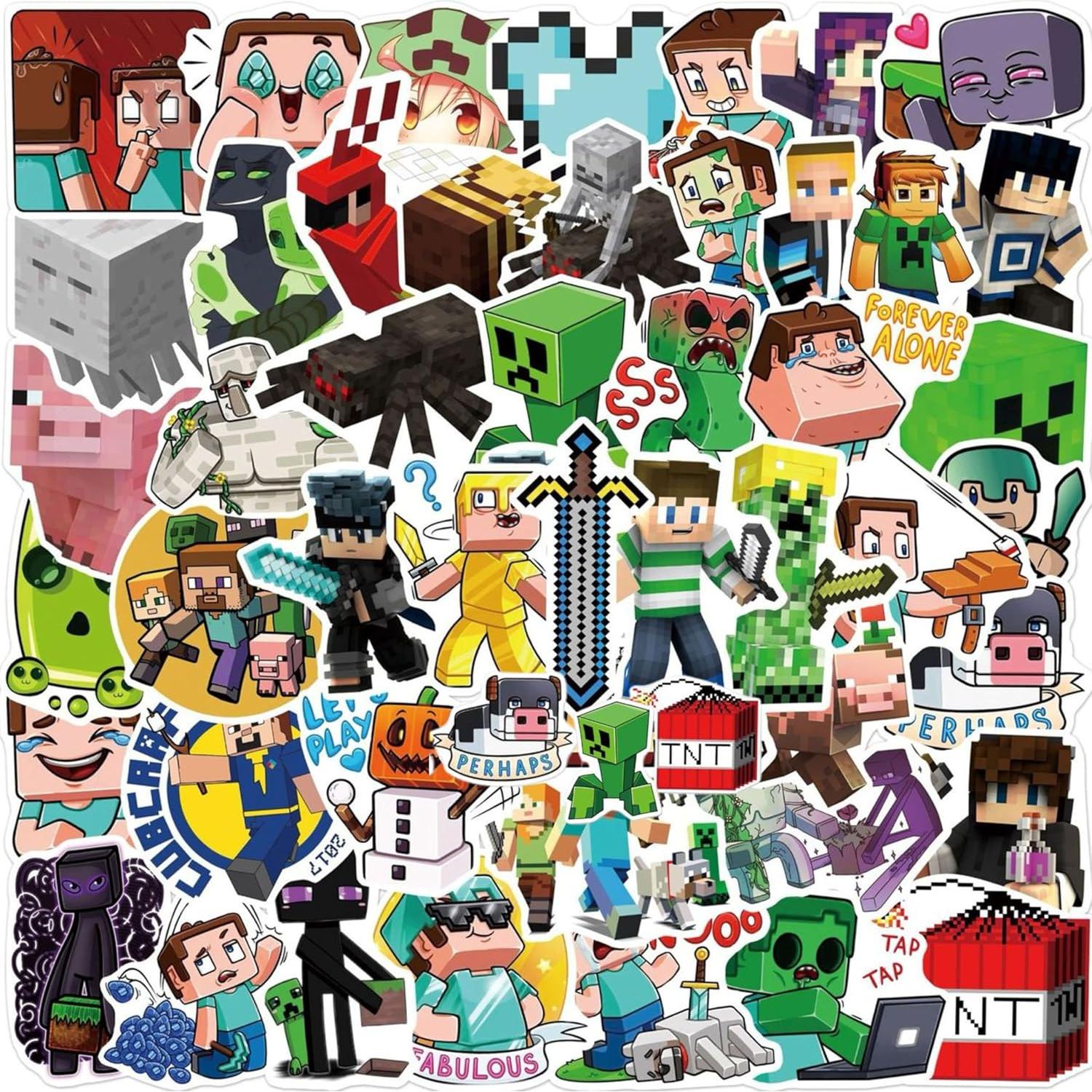 50 Calcomanías Individuales de Minero LSTT - Decoración de Cumpleaños