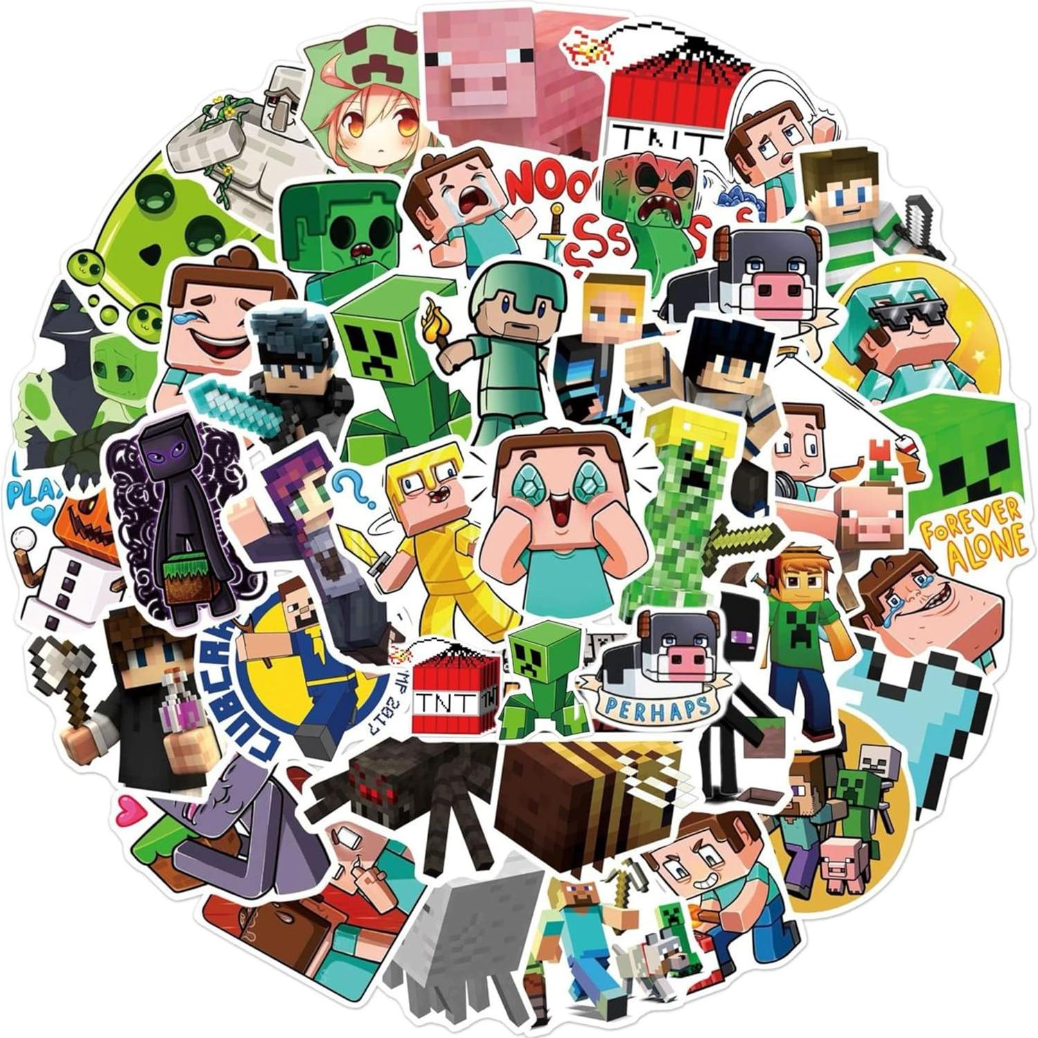 50 Calcomanías Individuales de Minero LSTT - Decoración de Cumpleaños