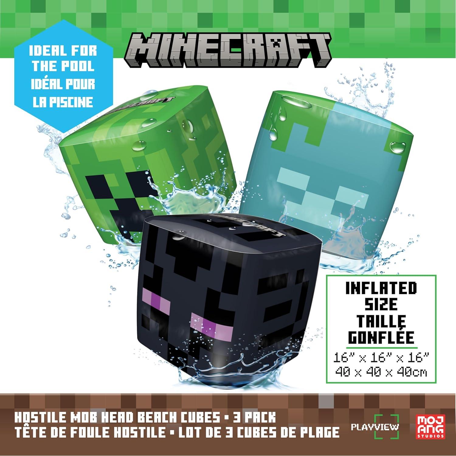 Pelotas de Playa Minecraft Playview - Paquete de 3, 40.64 cm