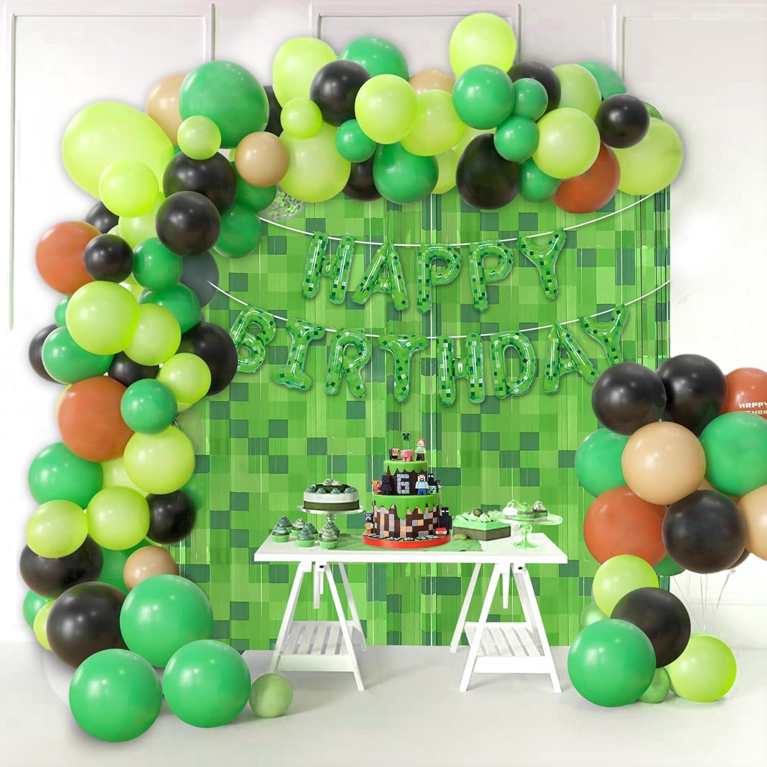 Cortinas de Flecos de Papel Verde Pixel Calmi 2 Pcs 0.97x2m