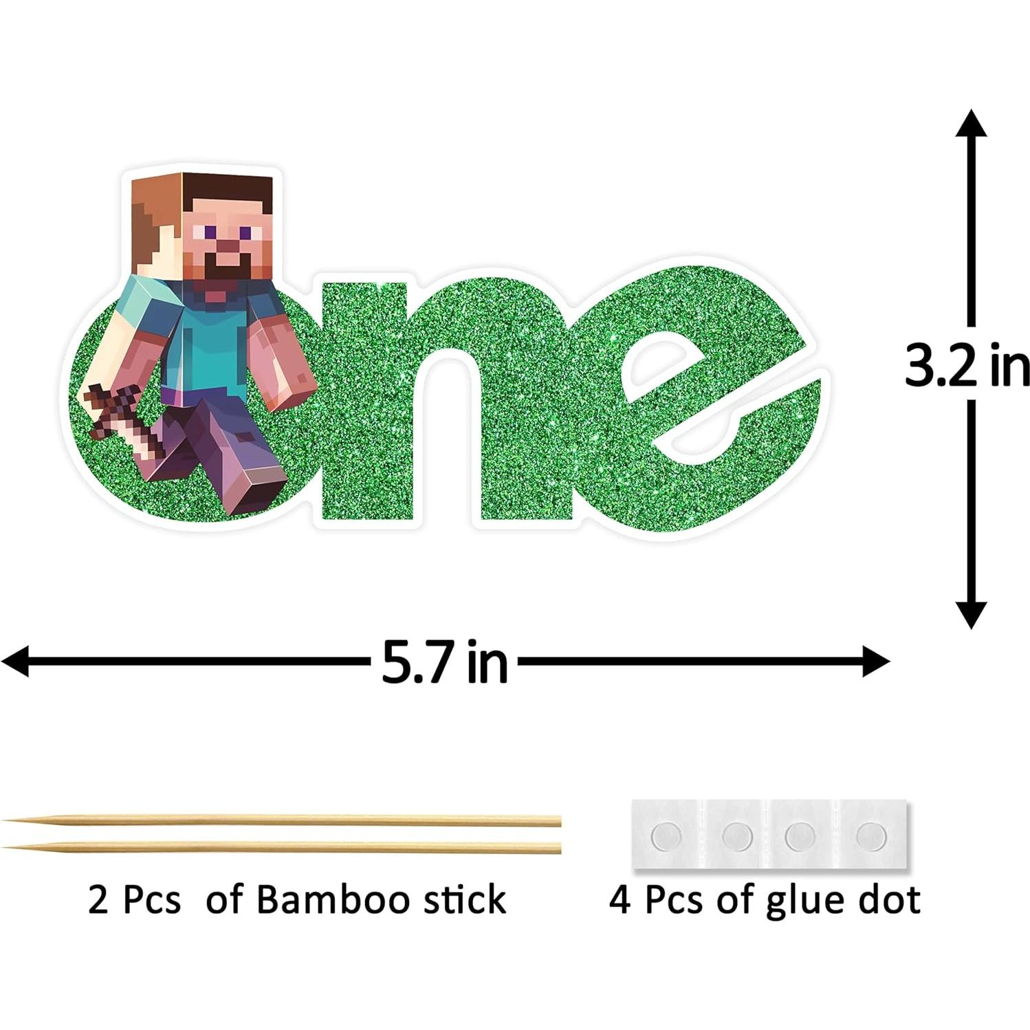 Topper de Pastel Minecraft Pixlated Uno - Decoración Cumpleaños