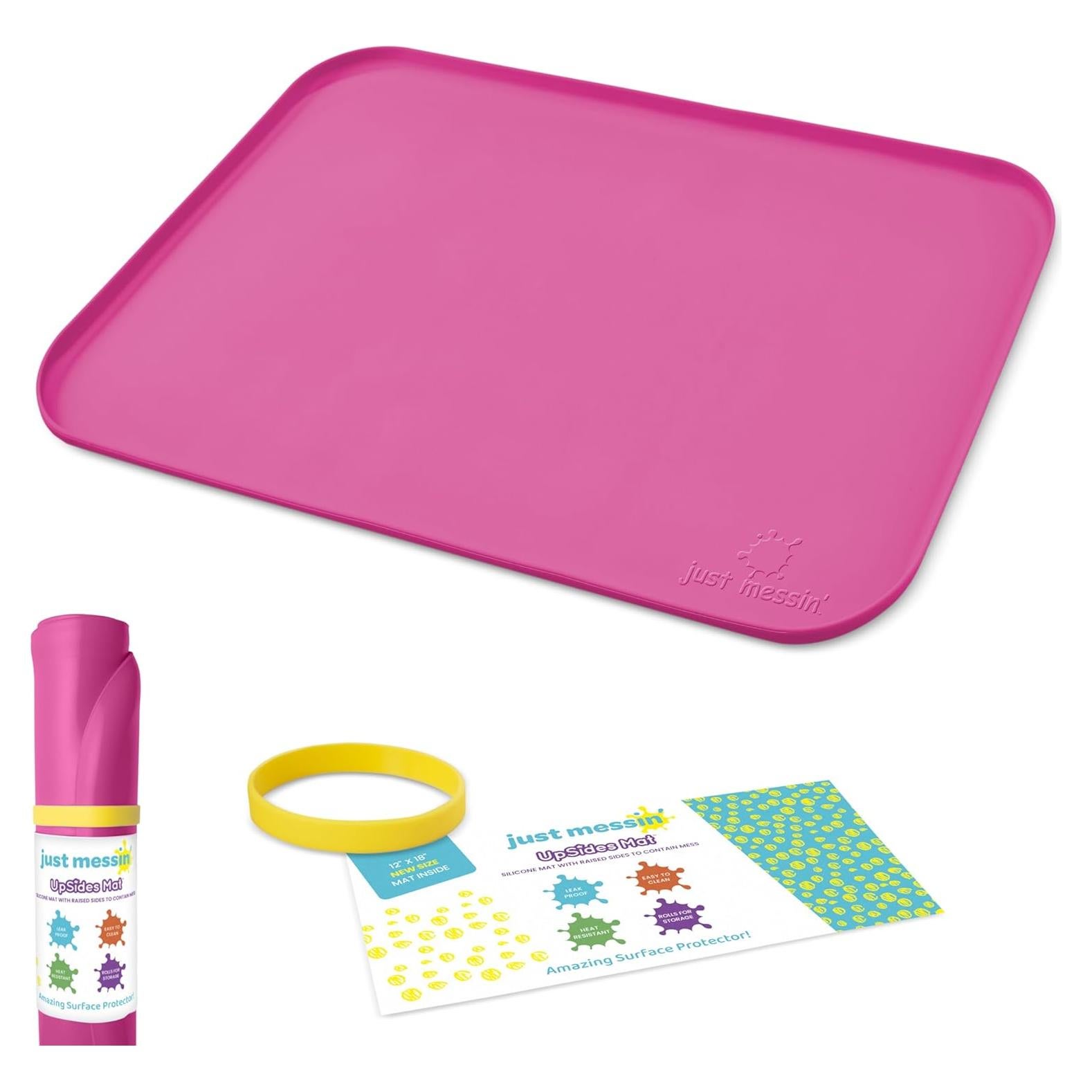 Alfombrilla de Silicona Just Messin' Rosa 30.48x45.72cm Antideslizante