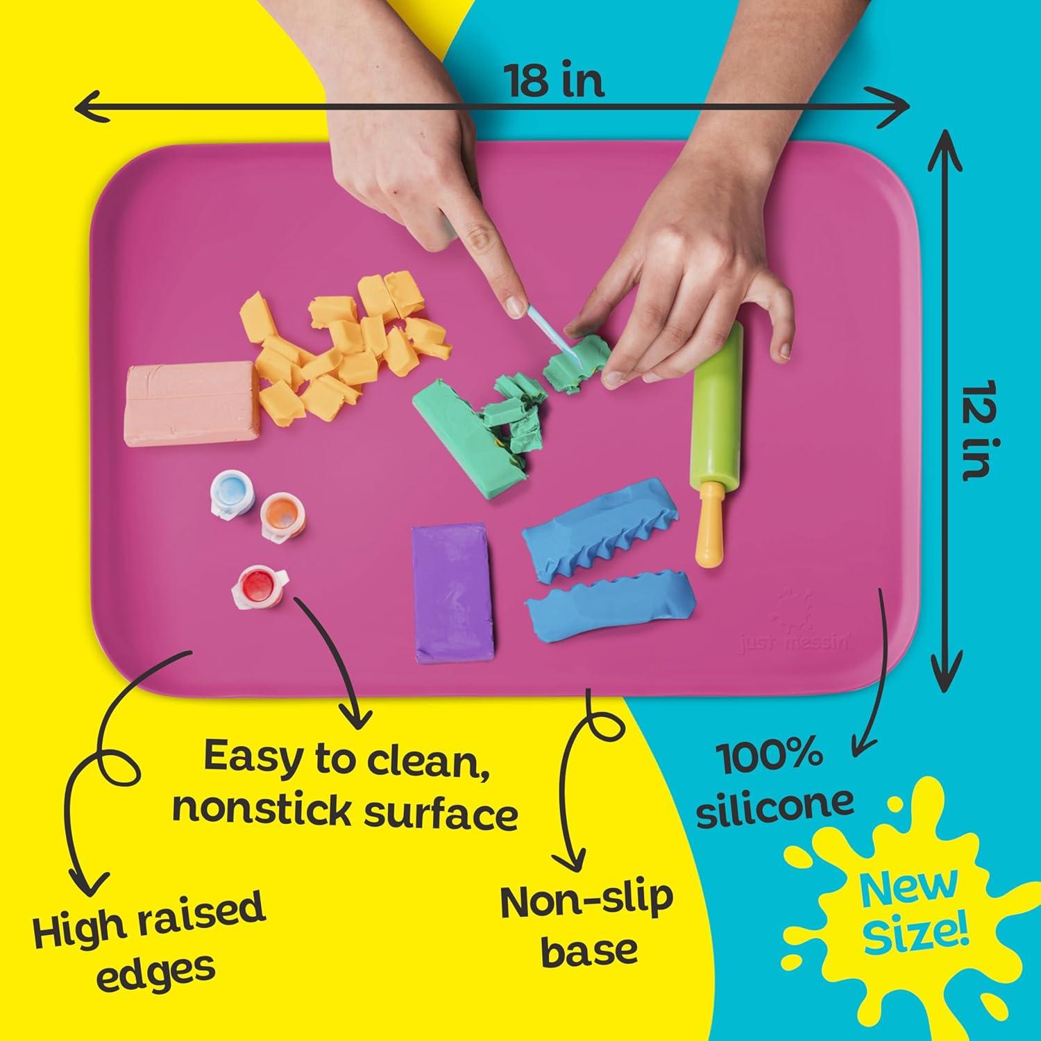 Alfombrilla de Silicona Just Messin' Rosa 30.48x45.72cm Antideslizante