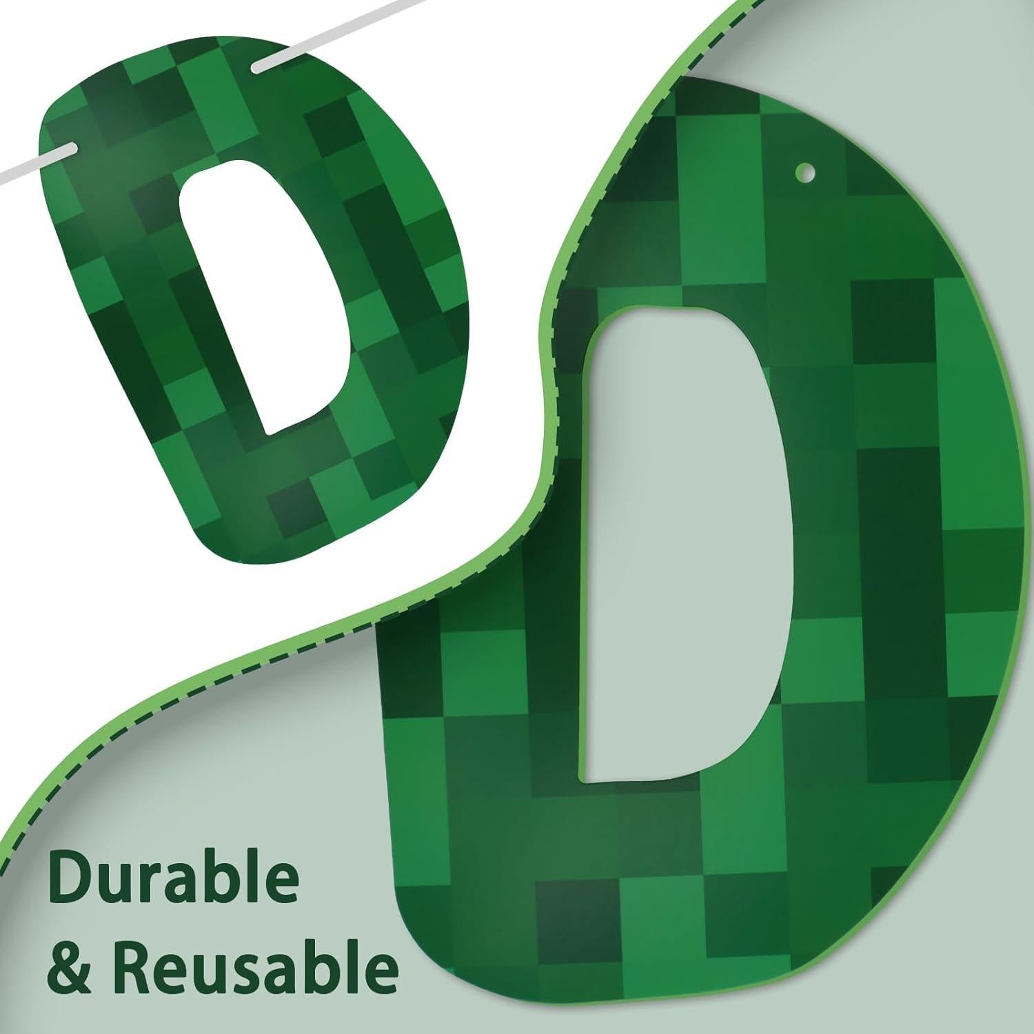 Banner de Cumpleaños Minecraft LACEVINE Pre-ensartado 9no