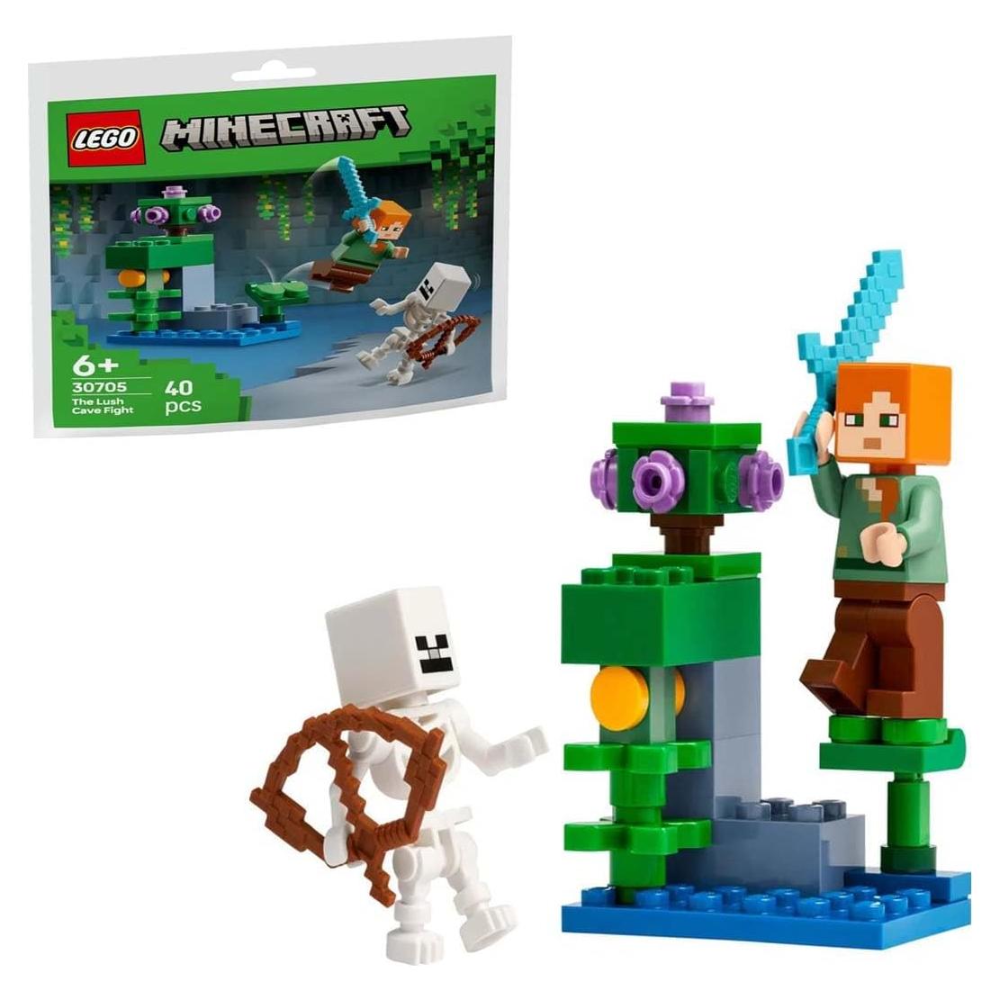 LEGO Minecraft Mini Set Cueva Alex y Esqueleto 30705