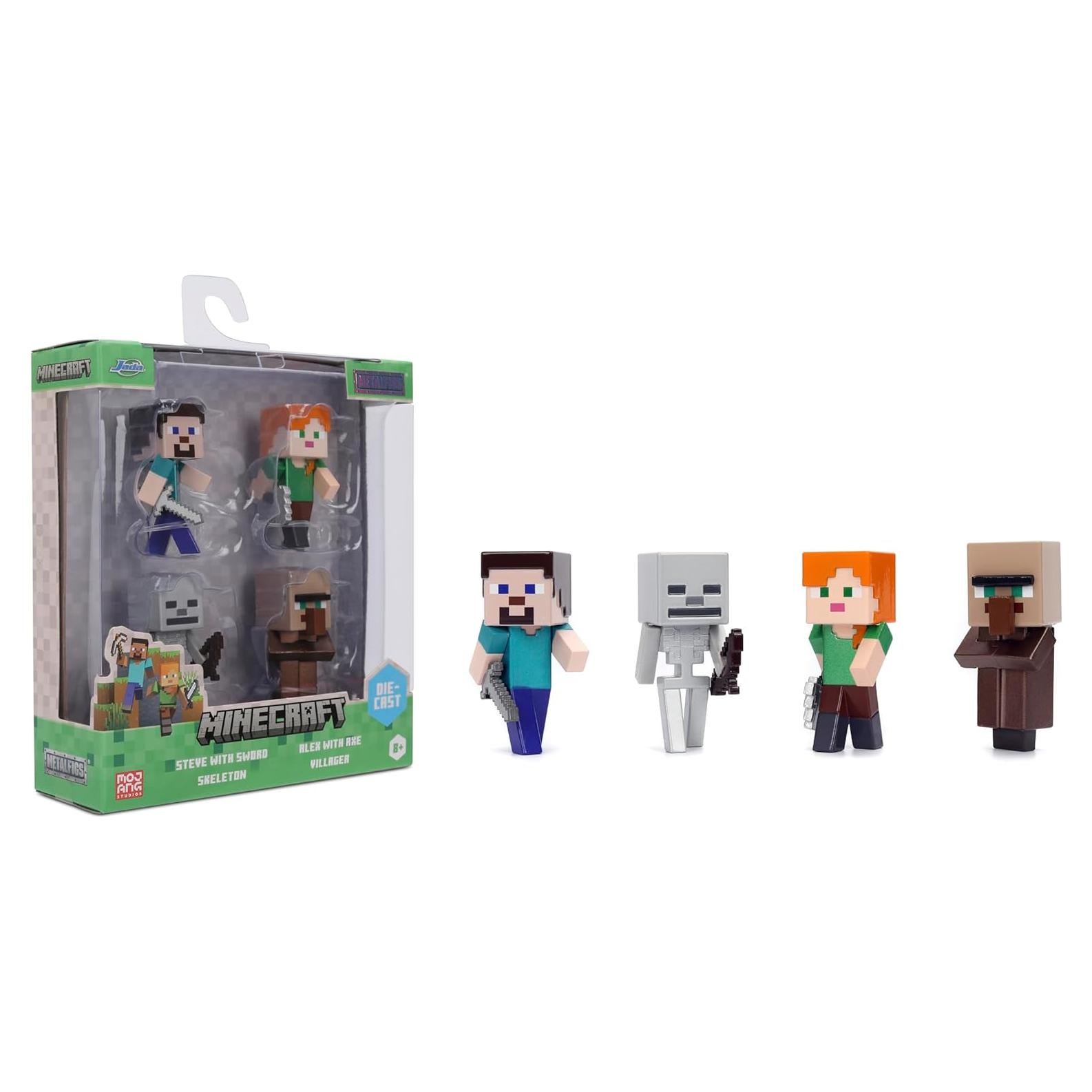 Figuras Coleccionables de Metal Jada Minecraft 4-Pack 6.35 cm