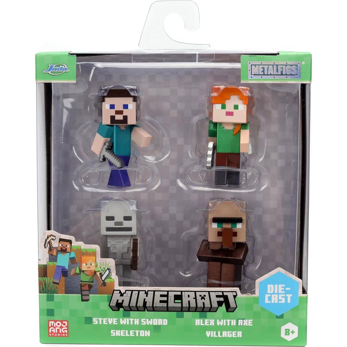 Figuras Coleccionables de Metal Jada Minecraft 4-Pack 6.35 cm