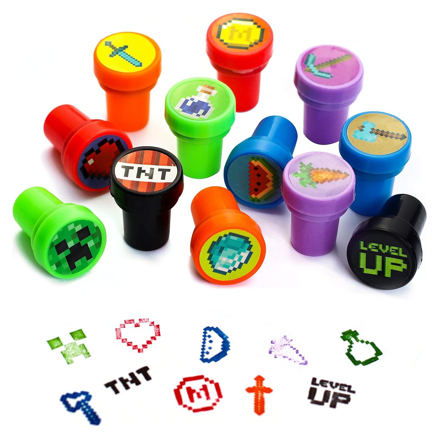 24 Sellos Temáticos Mineros de Píxeles GISUKA - 12 Diseños