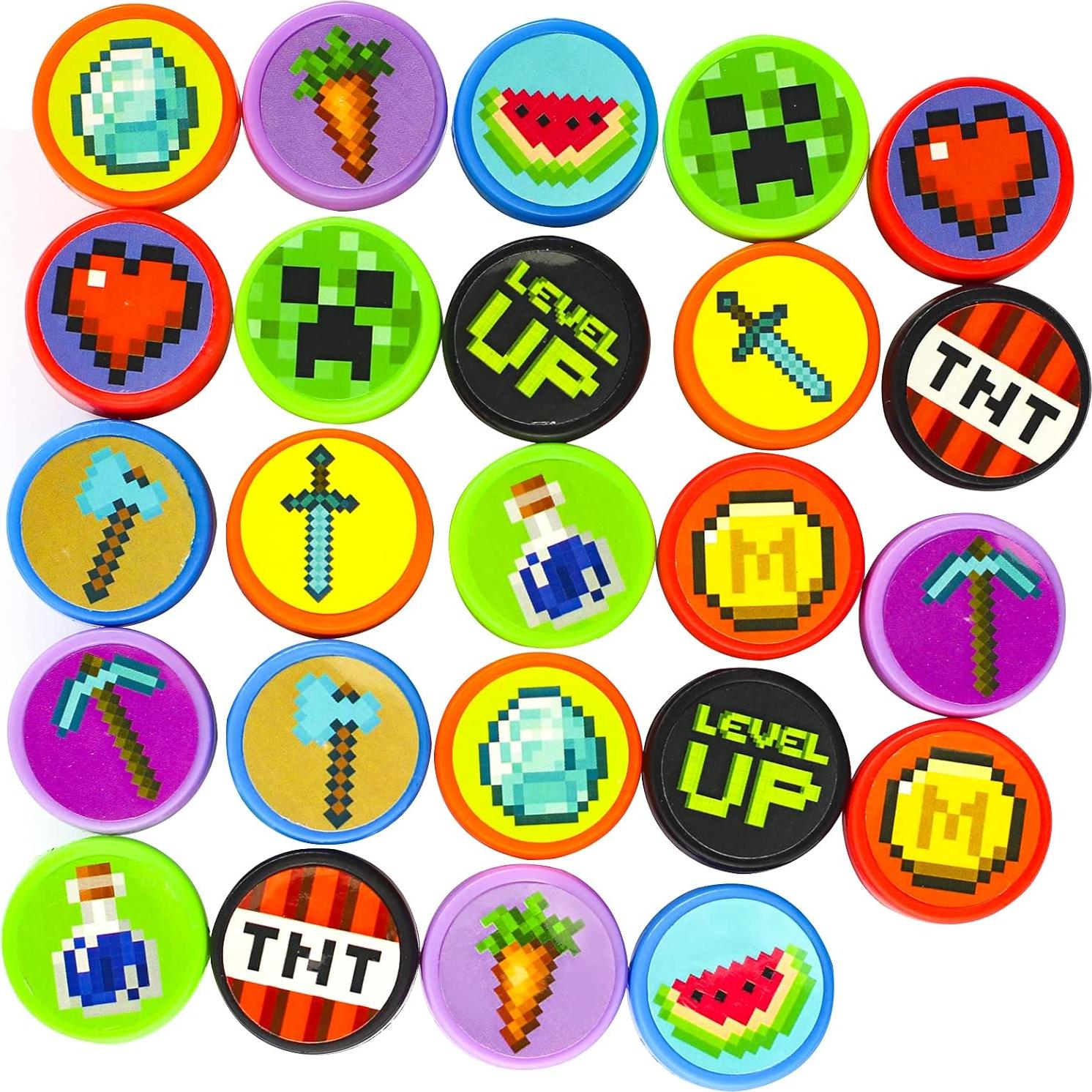 24 Sellos Temáticos Mineros de Píxeles GISUKA - 12 Diseños