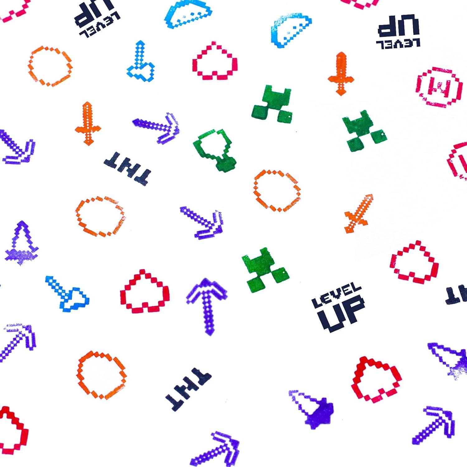 24 Sellos Temáticos Mineros de Píxeles GISUKA - 12 Diseños