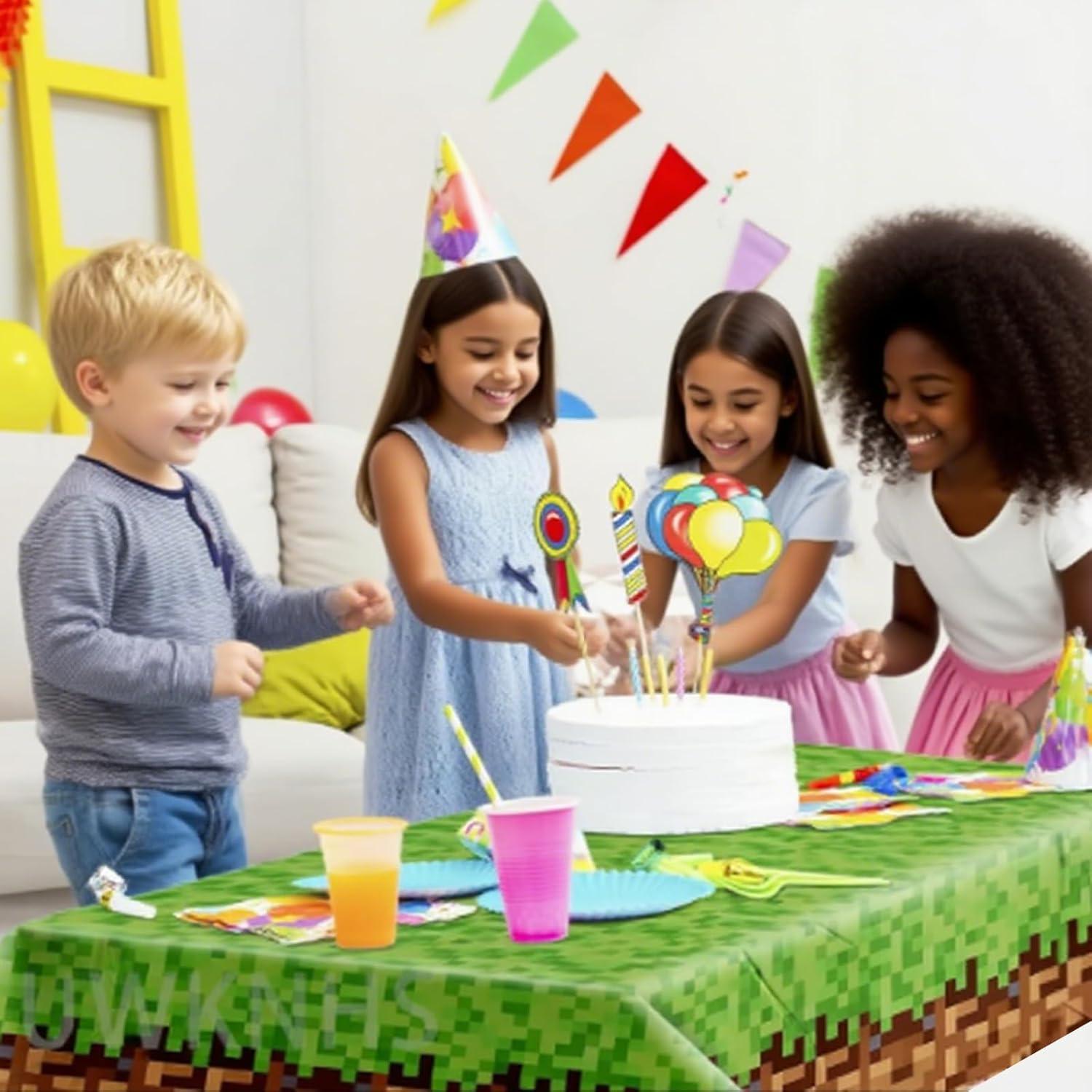 3 Manteles Desechables Pixel Miner GUGCHJH 130x220cm Fiesta